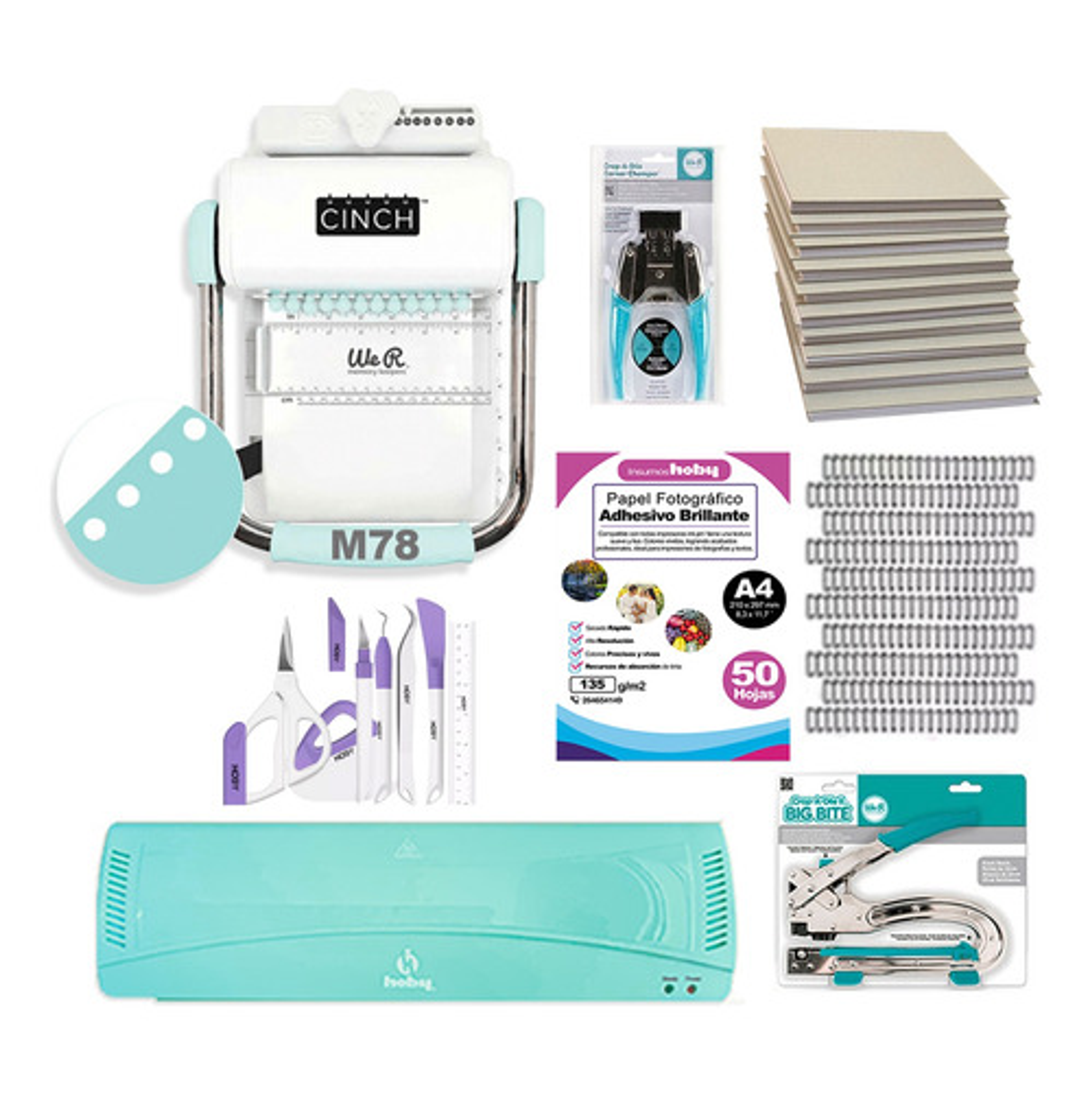 Kit Cinch Redonda Guillotina Planners Laminadora M78 1