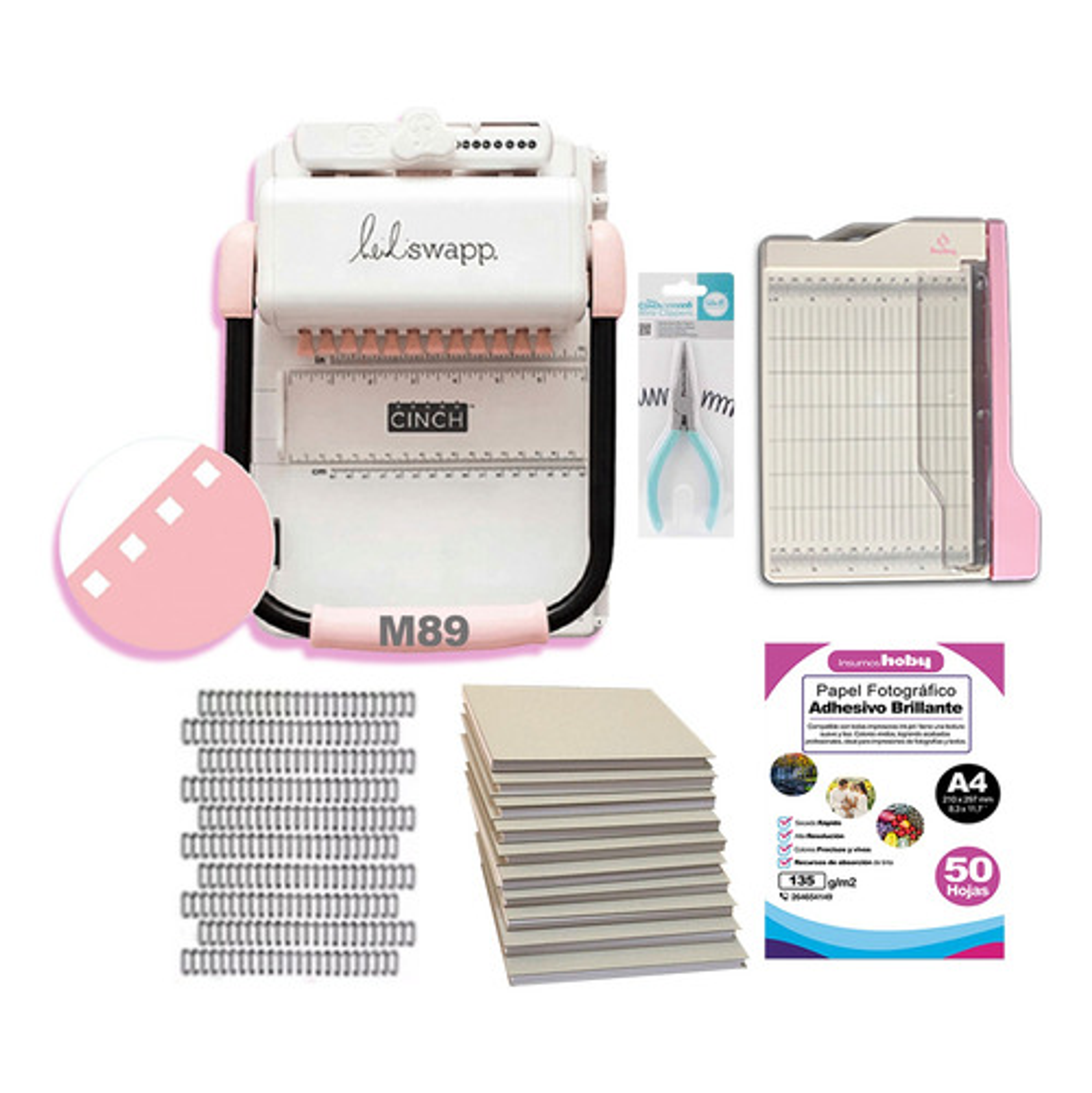 Kit Encuadernadora Cinch Cuadrada Guillotina Planners M89 1