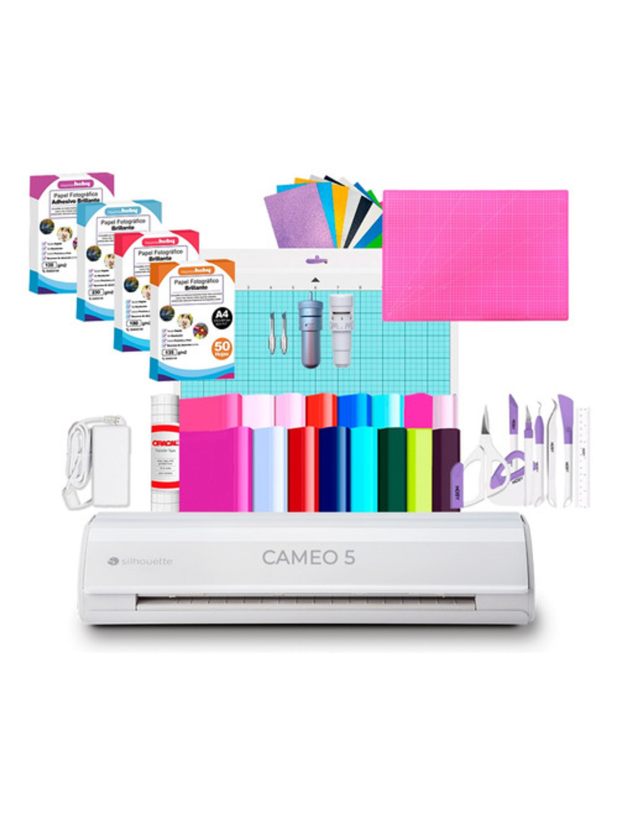 Kit Cameo 5 Blanca + Papeles + Cuchilla Premium Z412 1