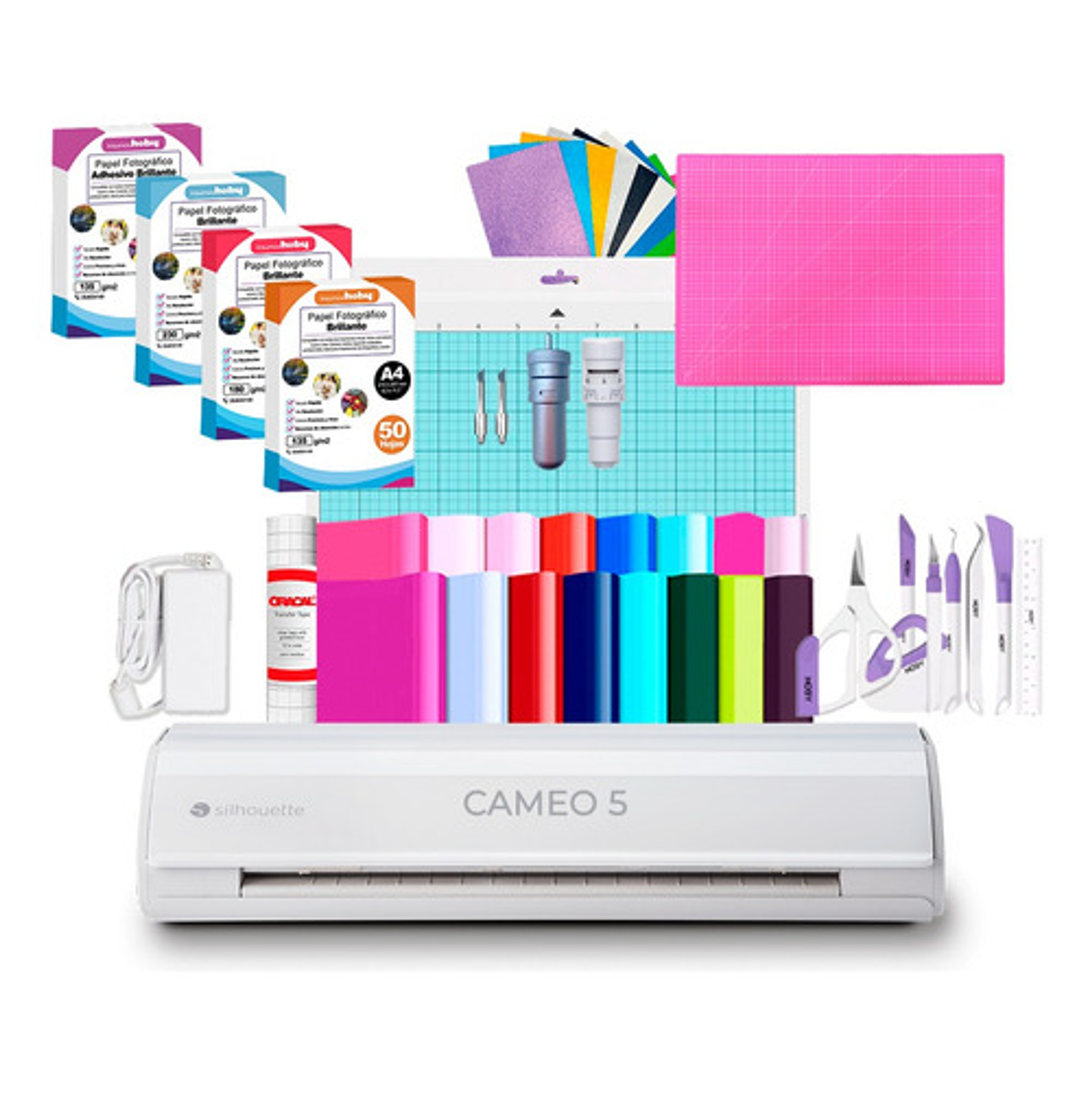 Kit Cameo 5 Blanca + Papeles + Cuchilla Premium Z412 1