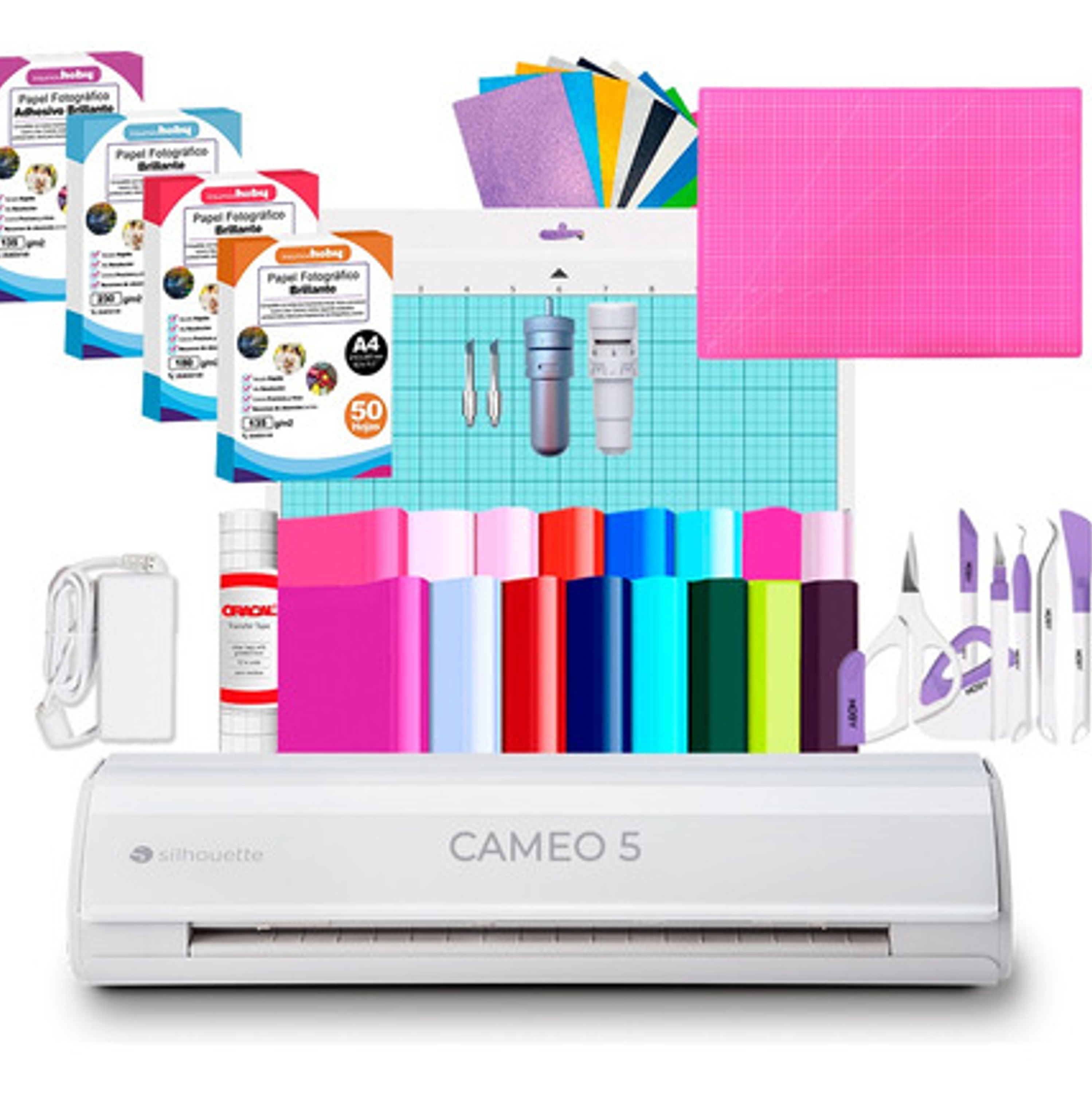 Kit Cameo 5 Blanca + Papeles + Cuchilla Premium Z412 1