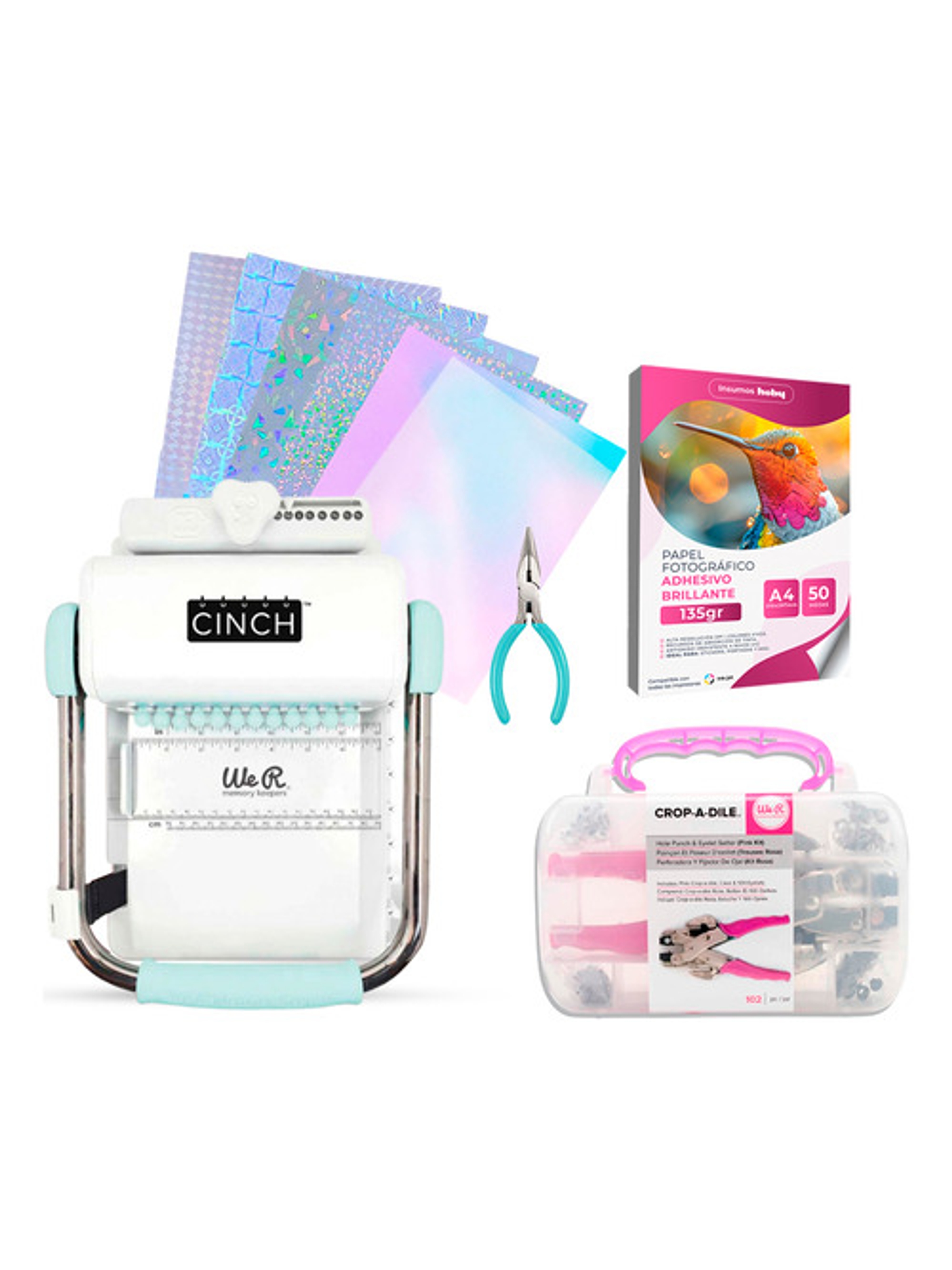 Encuadernadora Cinch + Ojetilladora Kit Completo Ch45 1