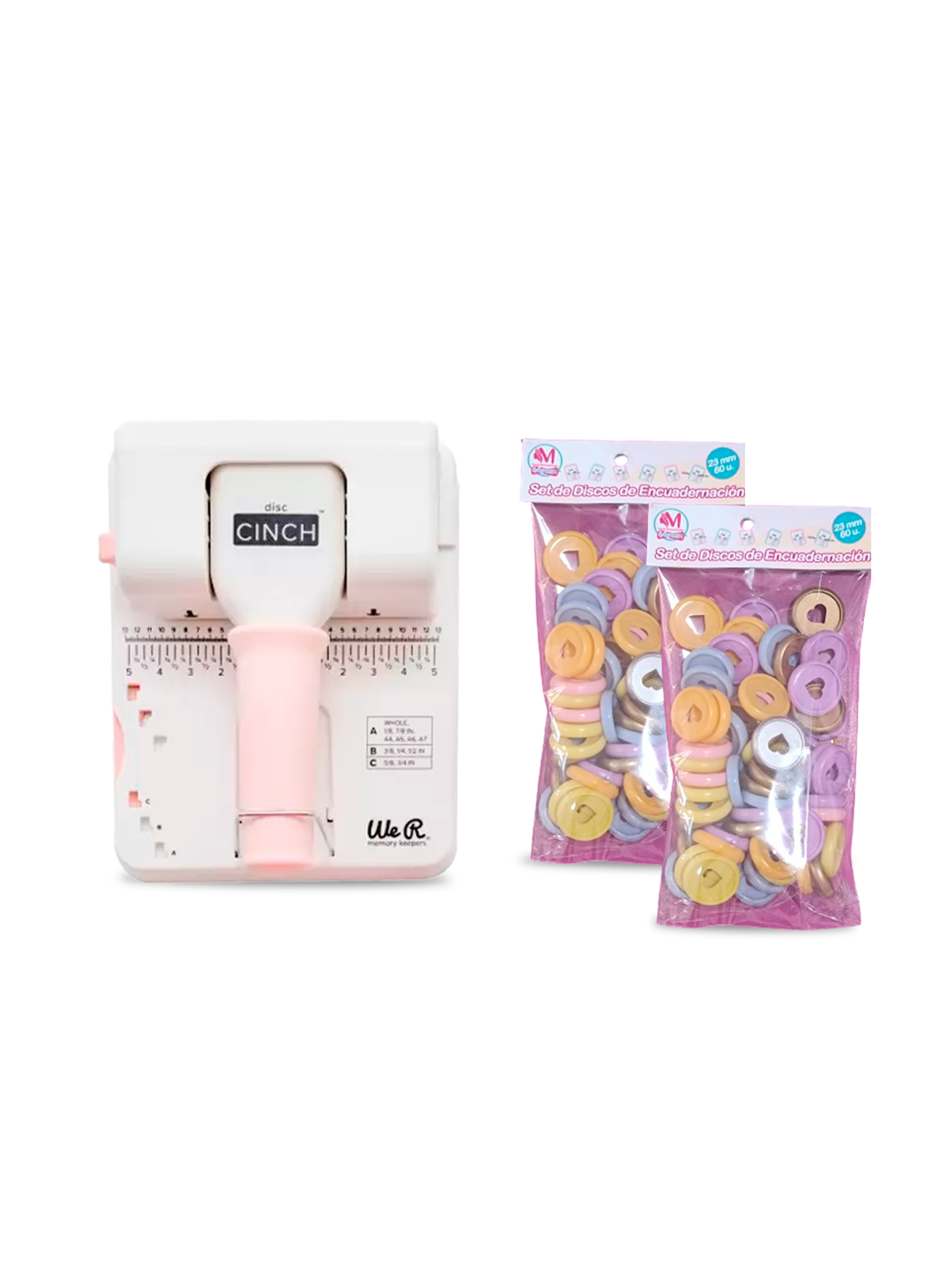 Encuadernadora Disc Cinch + 2 Bolsas Discos 60u. A19 1