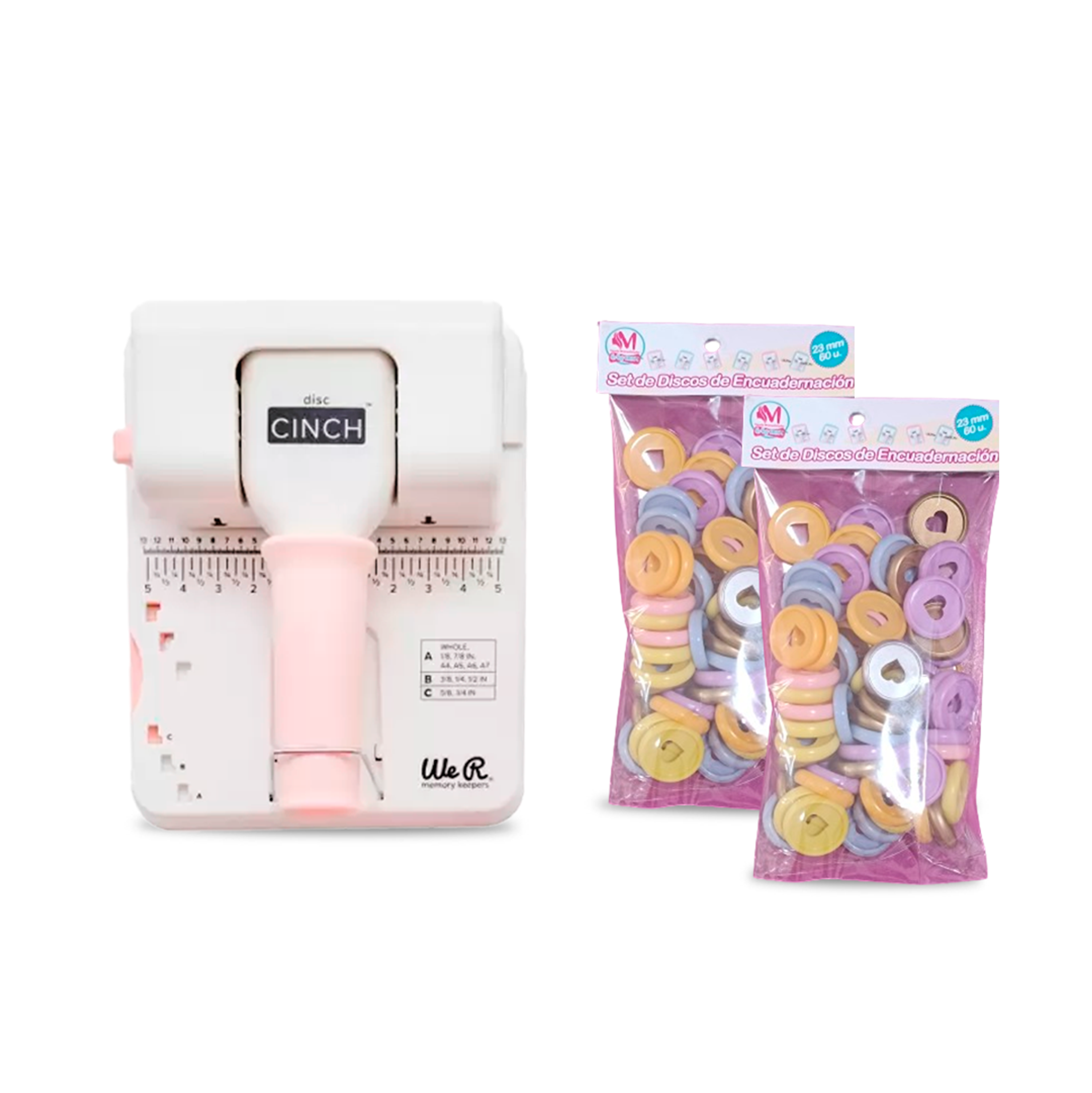 Encuadernadora Disc Cinch + 2 Bolsas Discos 60u. A19 1