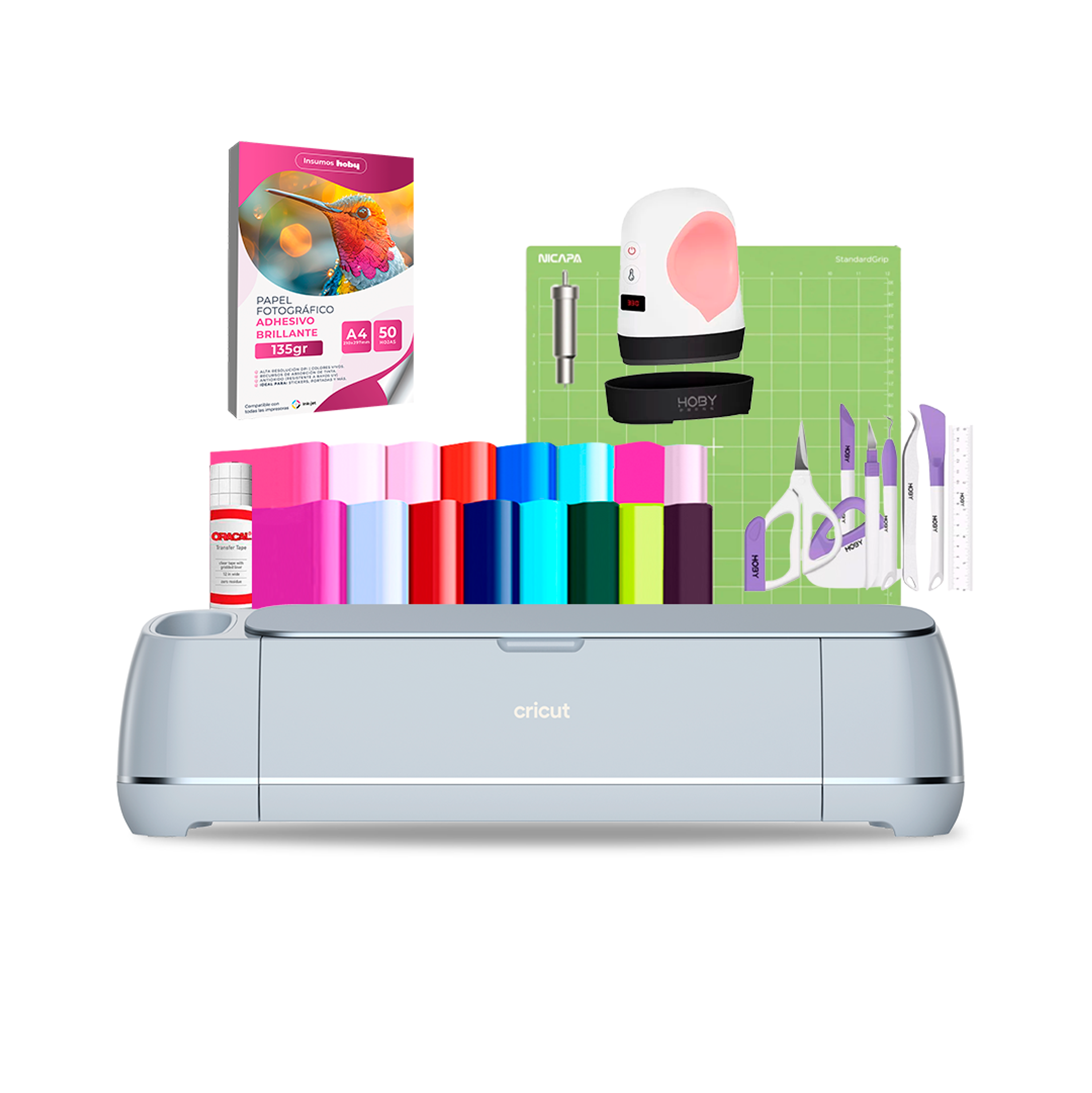 Kit Cricut Maker 3 + Estampadora Mini Hoby + Insumos Cr36 1
