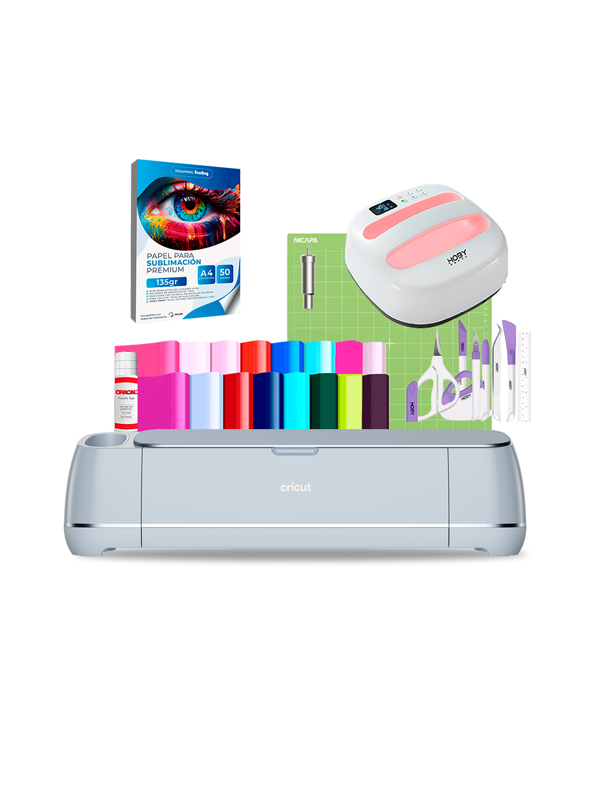 Kit Plotter Cricut Maker 3 + Estampadora 24x24cm HobyPress Cr37 1