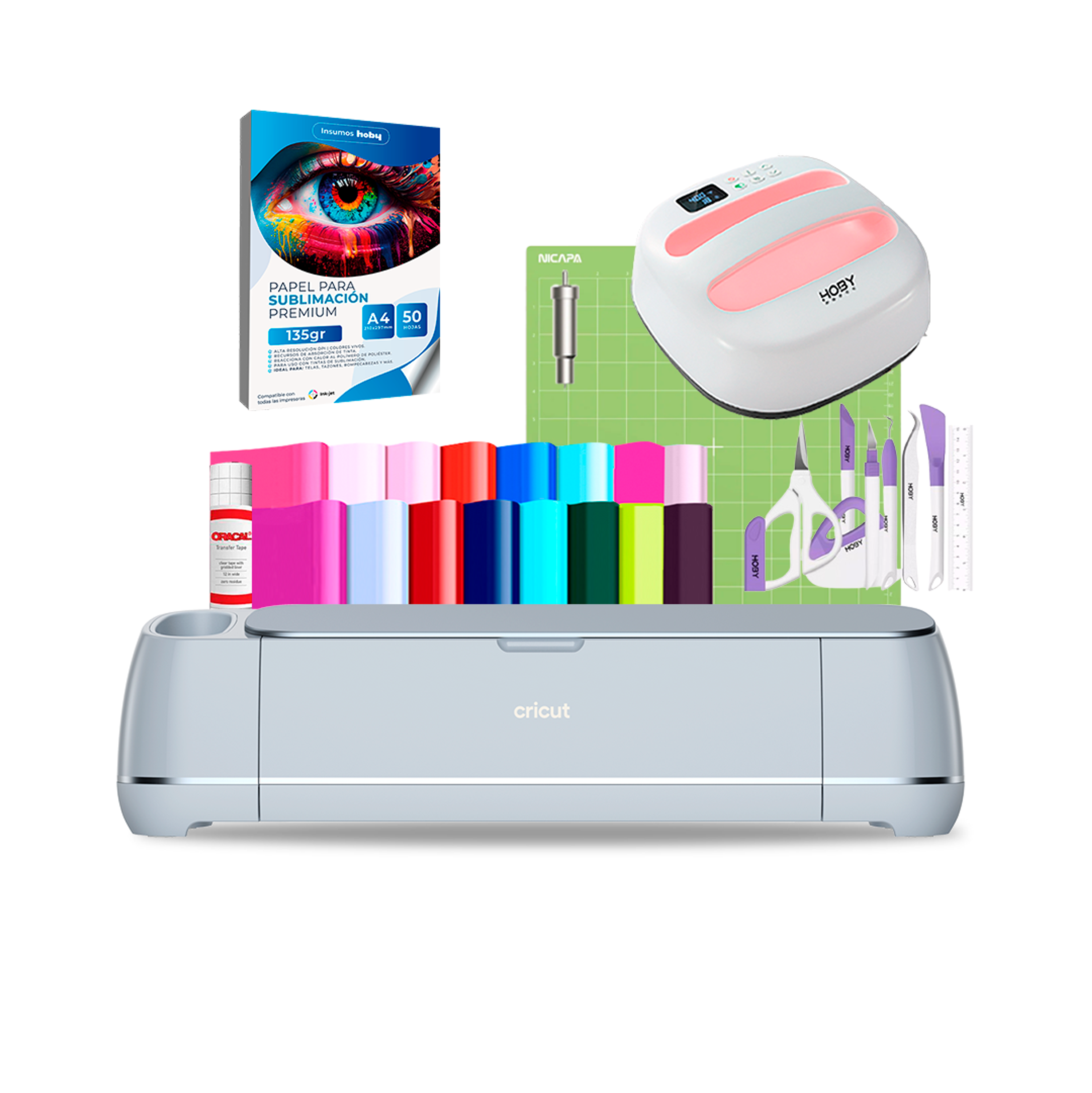 Kit Plotter Cricut Maker 3 + Estampadora 24x24cm HobyPress Cr37 1