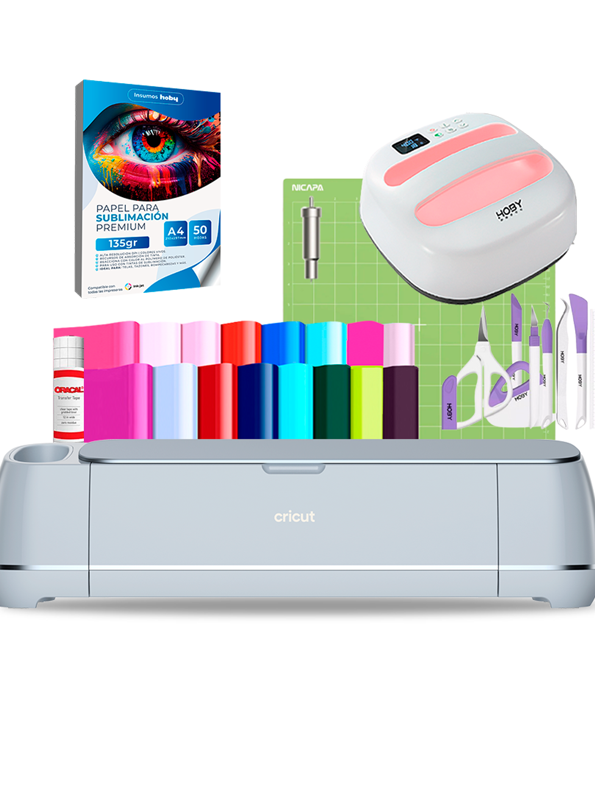 Kit Plotter Cricut Maker 3 + Estampadora 24x24cm HobyPress Cr37 1