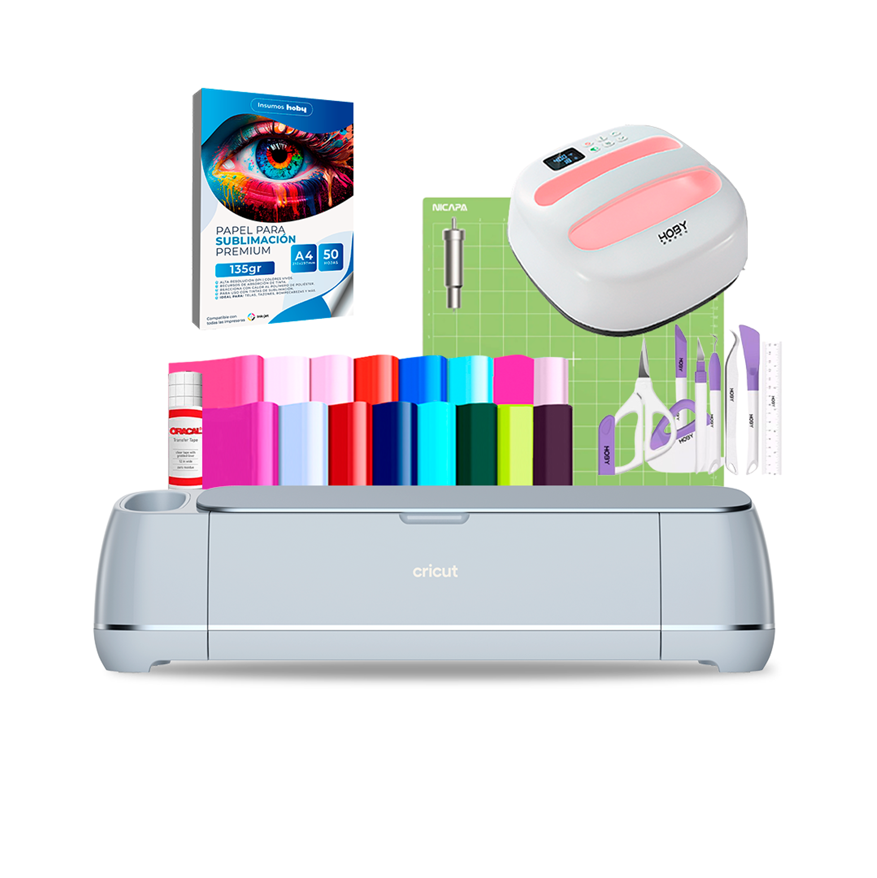 Kit Plotter Cricut Maker 3 + Estampadora 24x24cm HobyPress Cr37 1