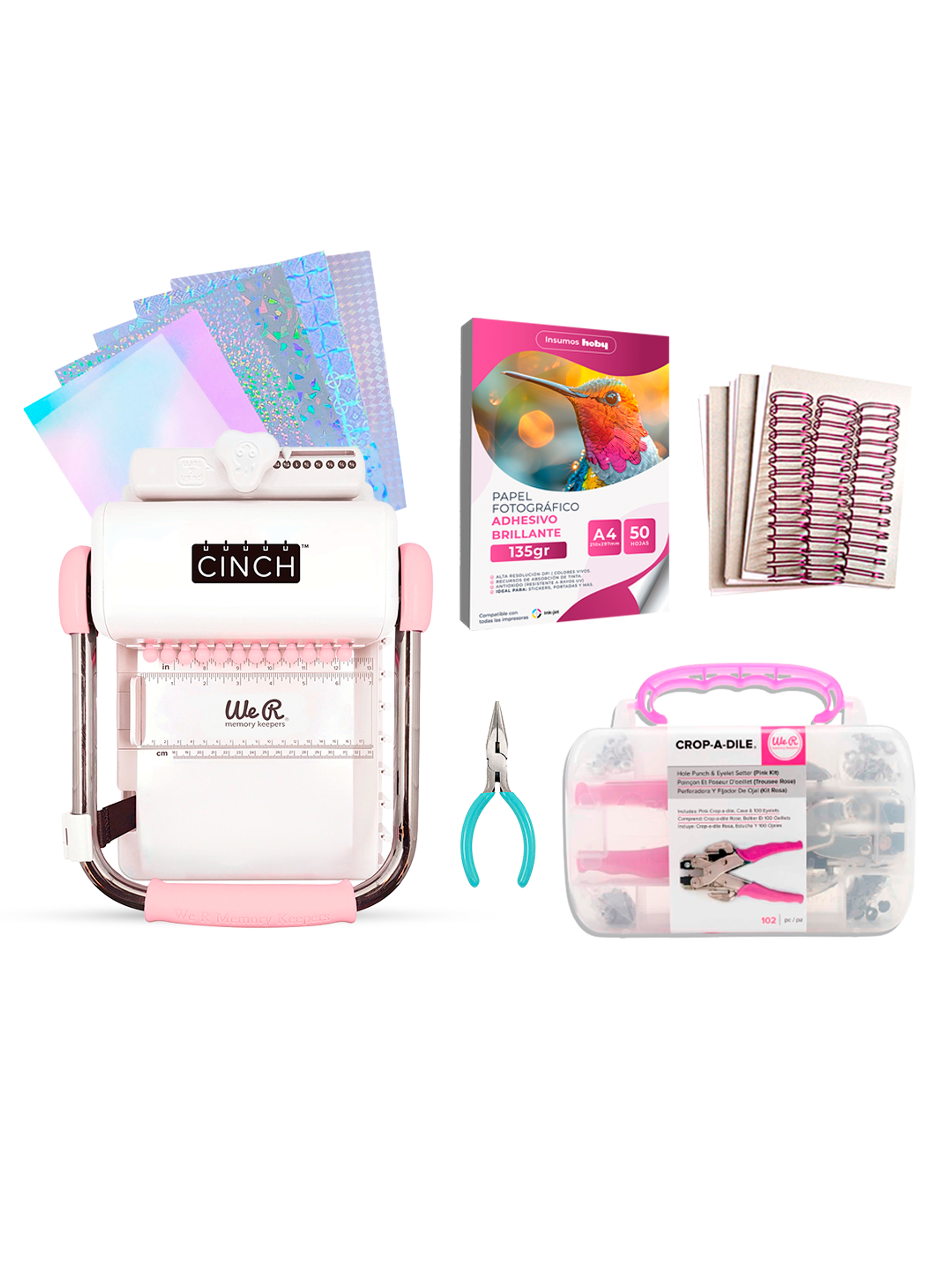 Encuadernadora Cinch + Ojetilladora Kit Completo Ch45 8