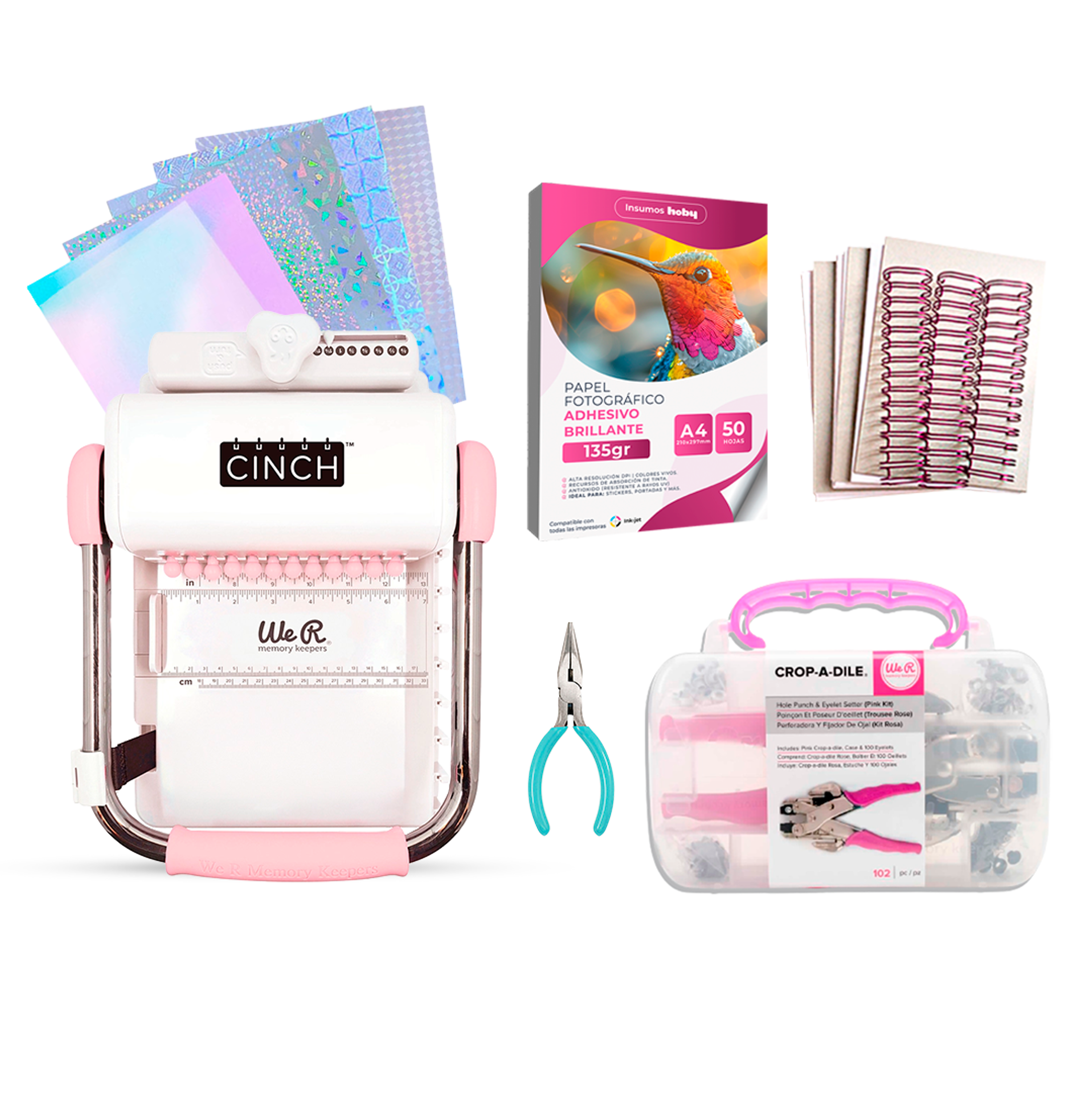 Encuadernadora Cinch + Ojetilladora Kit Completo Ch45 8