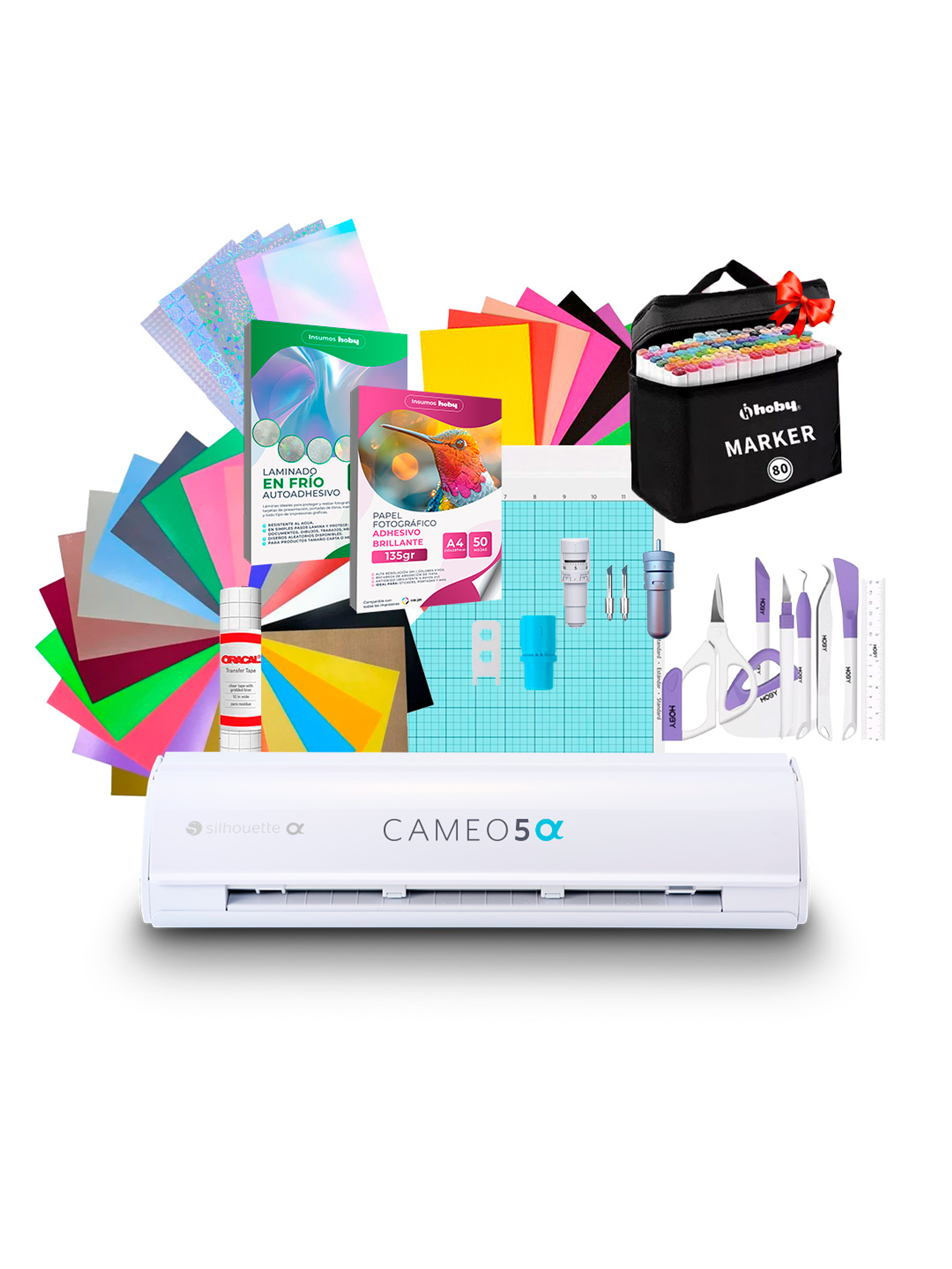 Kit Silhouette Cameo 5 Alfa + Laminado + Cuchilla / Kit Stickers AB08 / Despacho a partir del 2 de diciembre 1