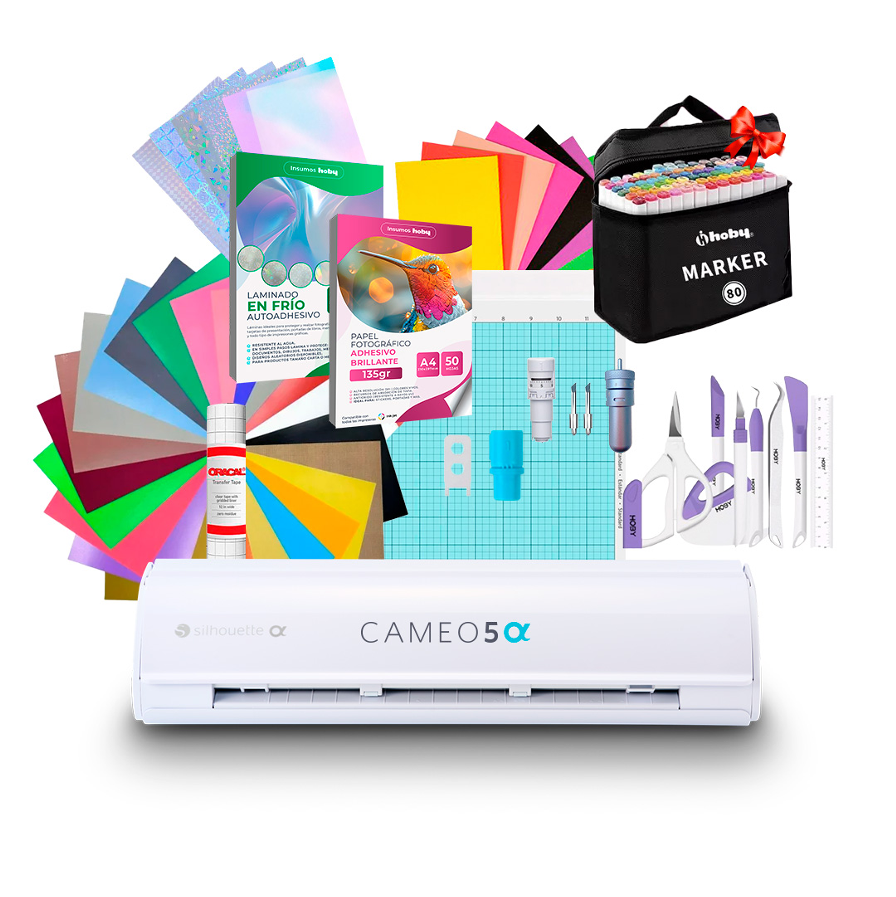 Kit Silhouette Cameo 5 Alfa + Laminado + Cuchilla / Kit Stickers AB08 / Despacho a partir del 2 de diciembre 1