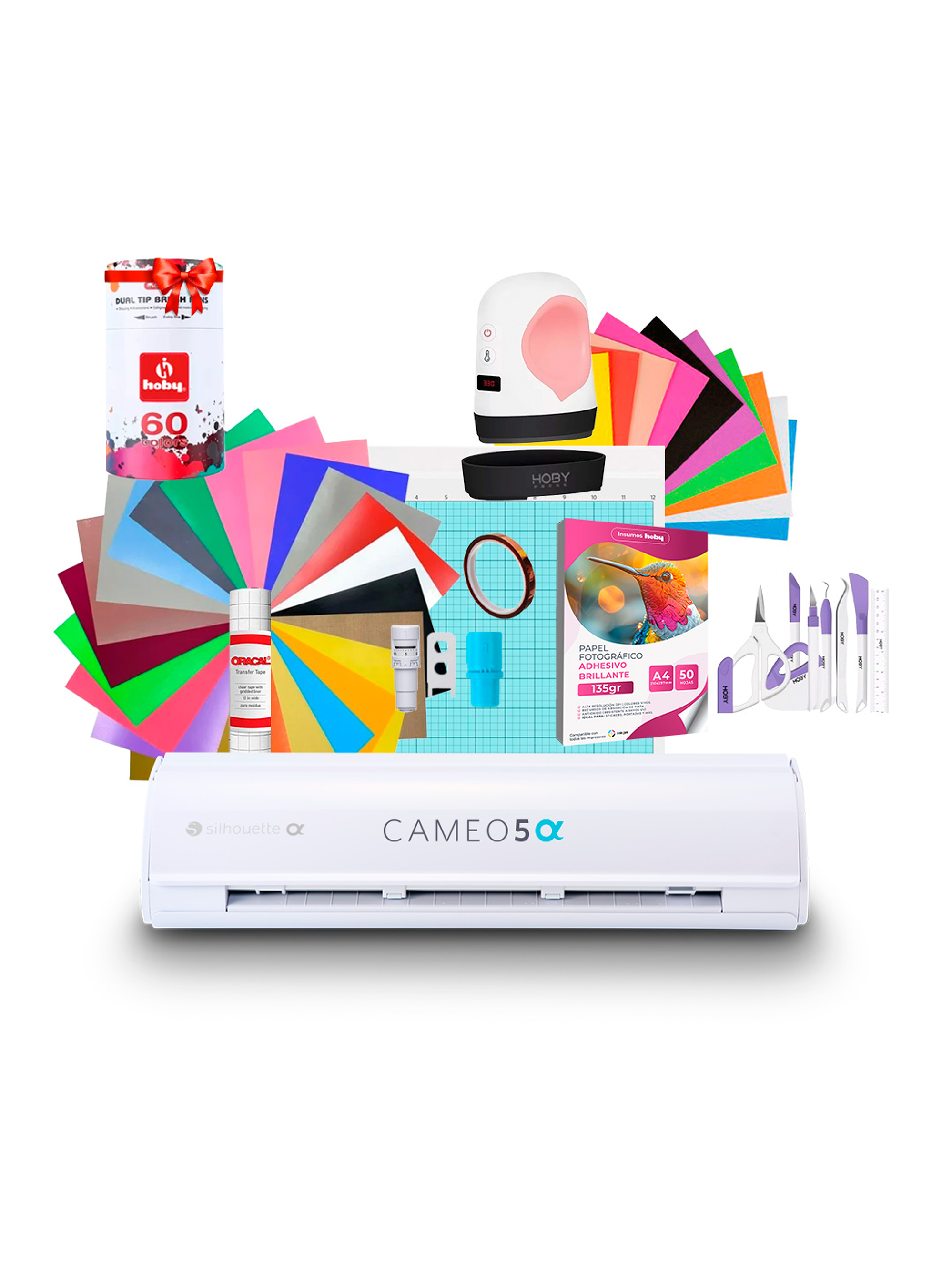 Kit Silhouette Cameo 5 Alfa + Mini Estampadora Hobypress AB04 / Despacho a partir del 2 de diciembre 1