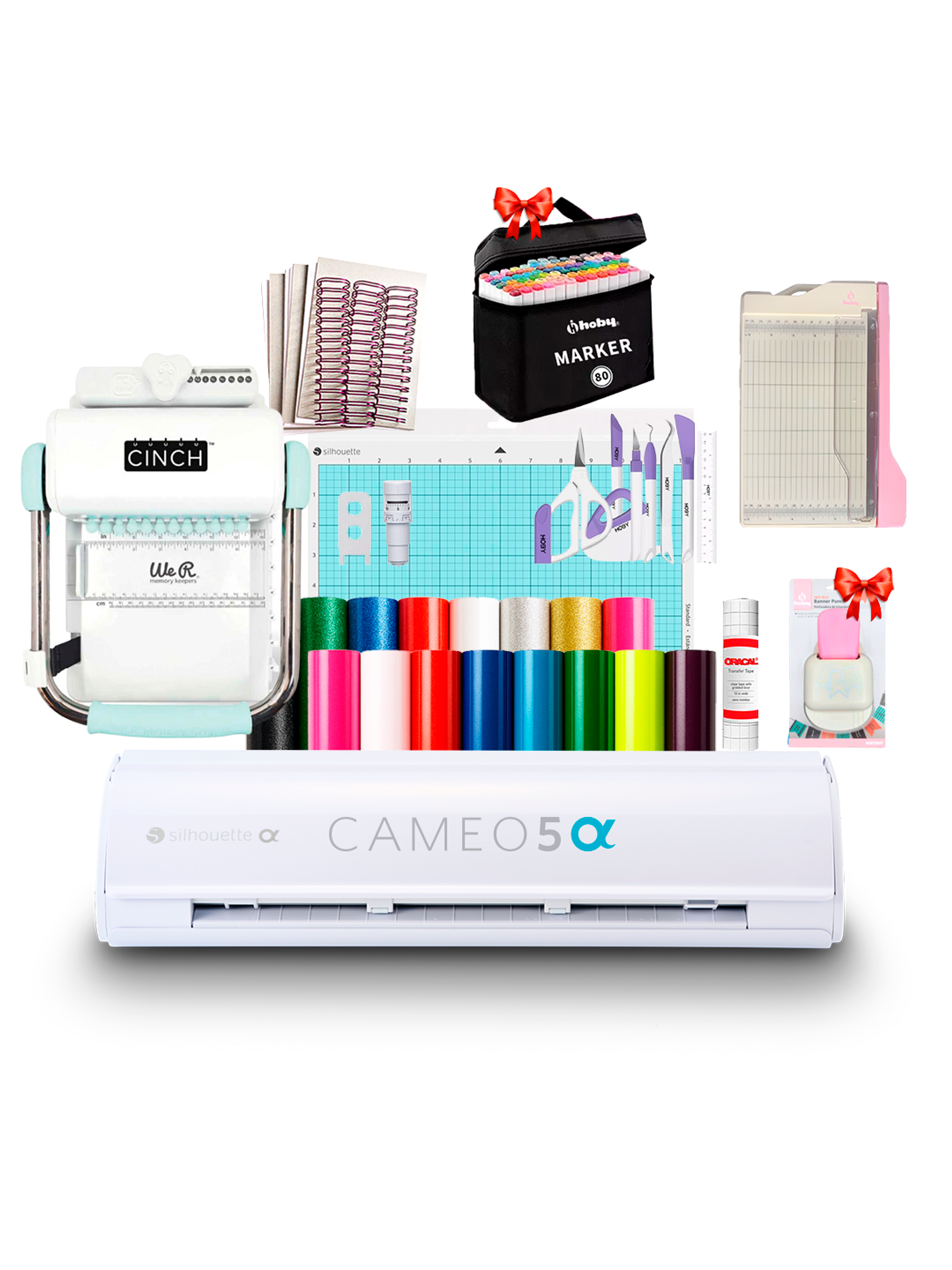 Kit Silhouette Cameo 5 Vinilos + Kit Cinch Redonda Z91 1