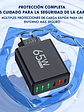 Cargador Múltiple 65w Usb+pd (tipo-c) 6 Puertos Negro - Miniatura 3