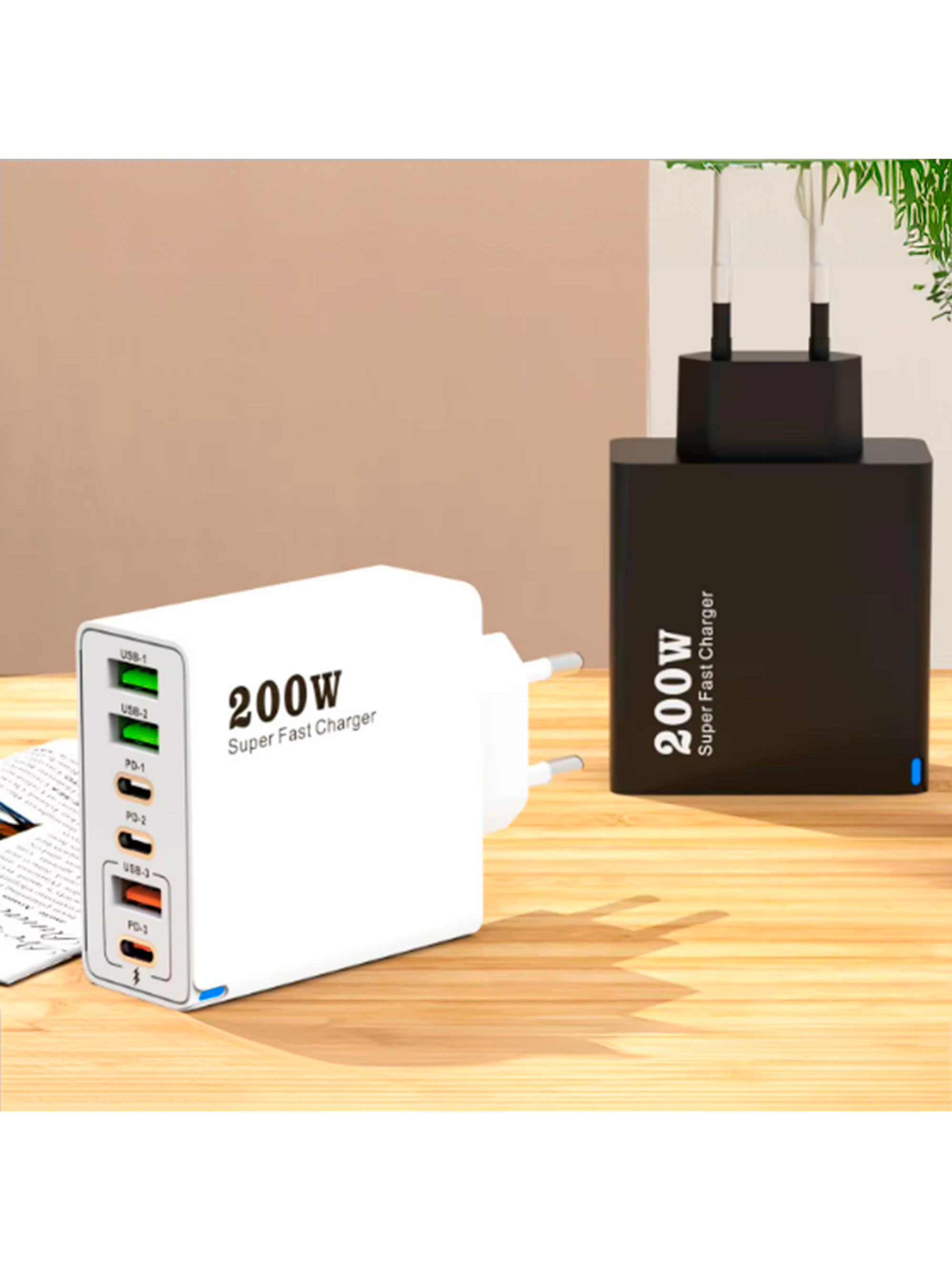 Cargador Múltiple 200w Compatible Con Iphone Android Usb-c 3