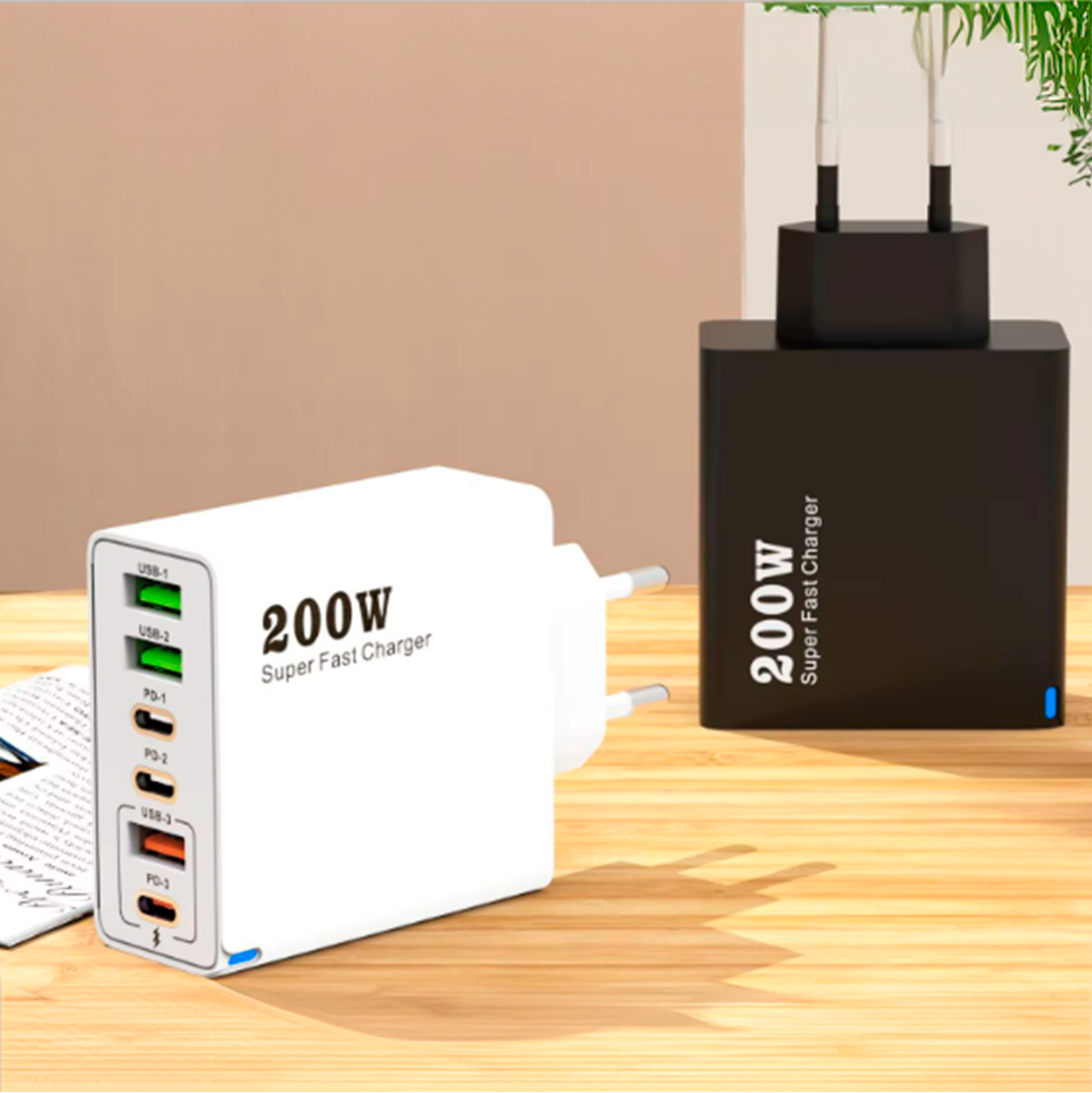 Cargador Múltiple 200w Compatible Con Iphone Android Usb-c 3