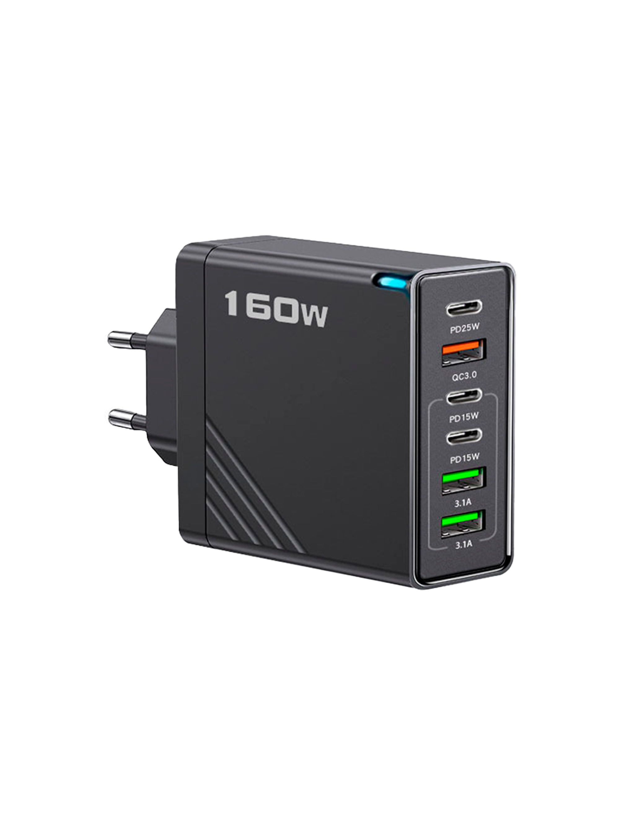 Cargador Múltiple 160w Carga Rápida Usb + Tipo-c 1