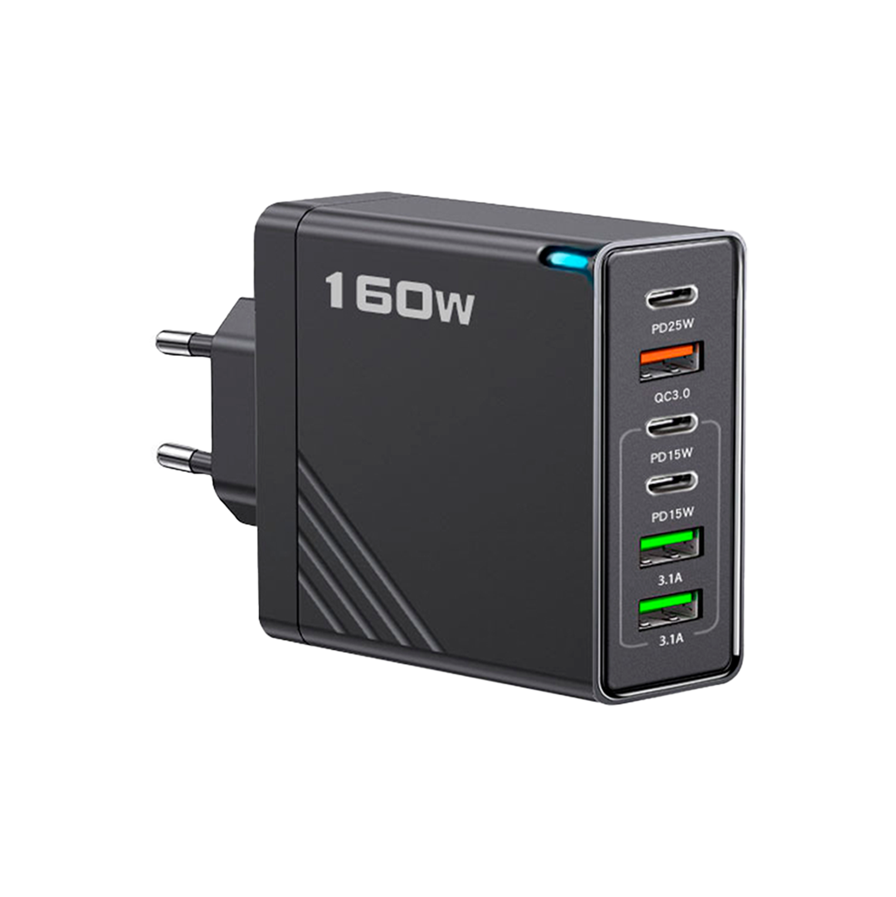 Cargador Múltiple 160w Carga Rápida Usb + Tipo-c 1