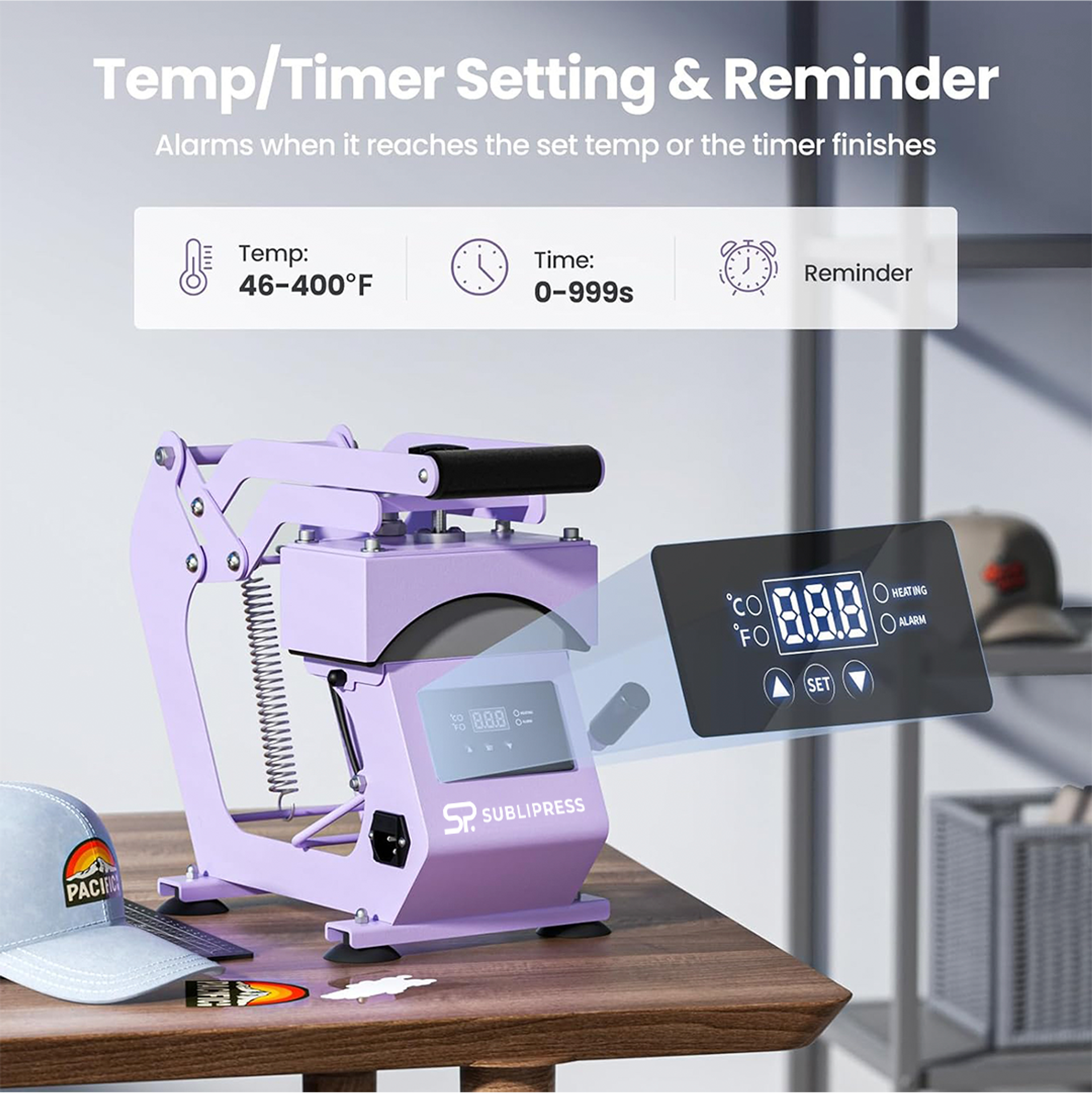 Máquina Estampadora De Jockeys Gorros Prensa De Calor Rosada / Morada 4