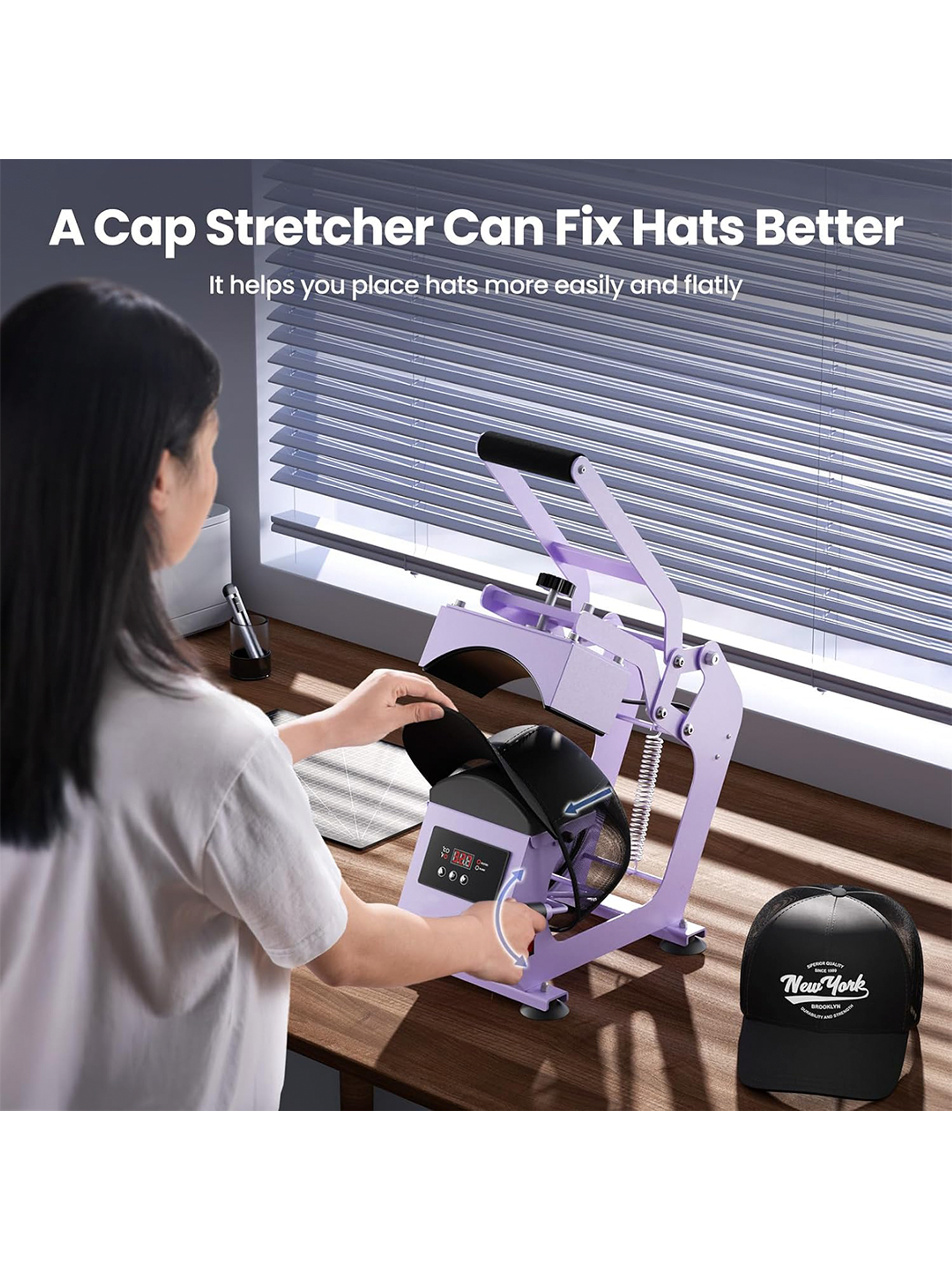 Máquina Estampadora De Jockeys Gorros Prensa De Calor Rosada / Morada 8