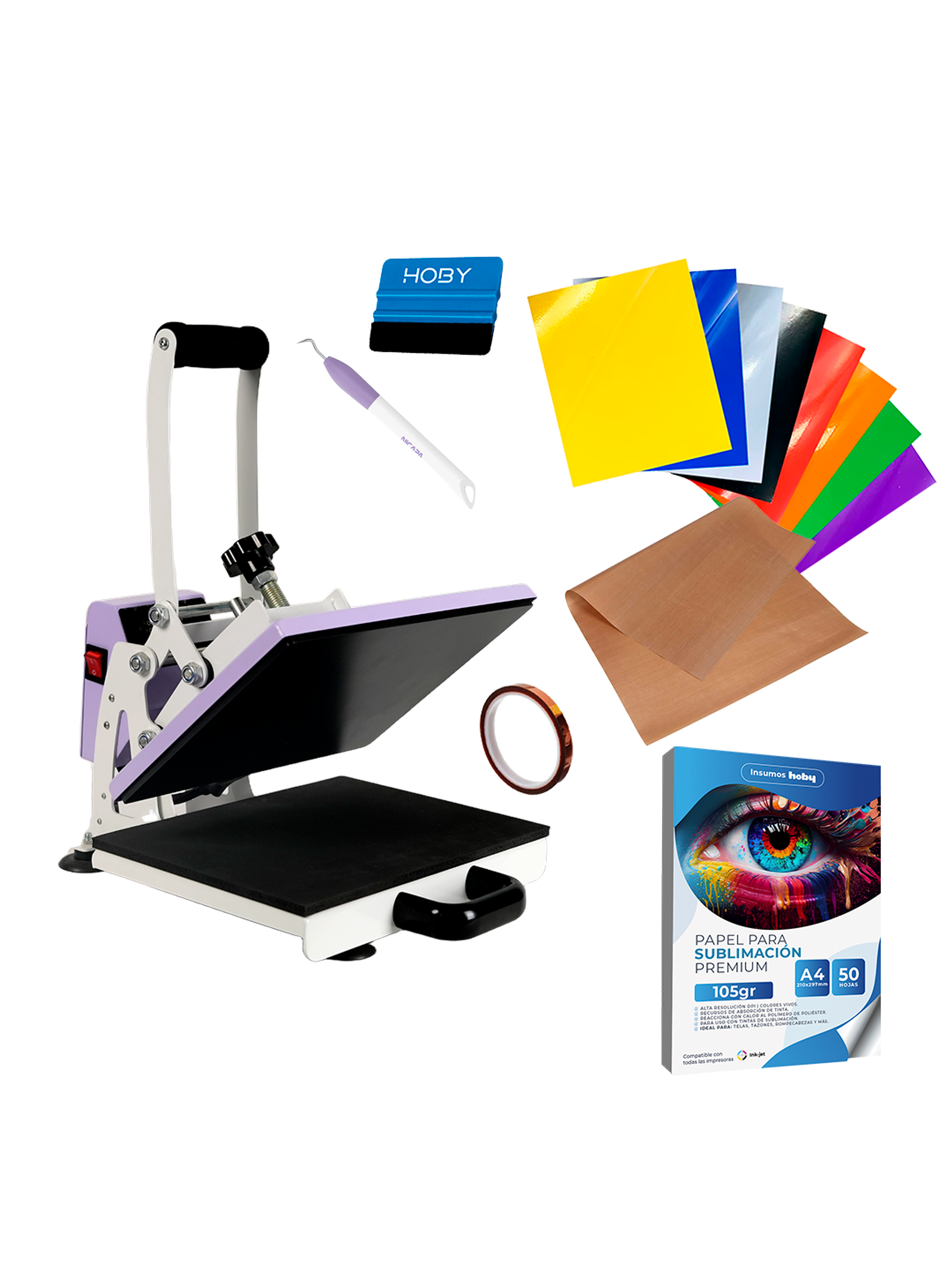 Kit Plancha Estampadora Sublimadora Sublipress 23 x 30 cm ideal para DTF, Vinilo textil, sublimación 1