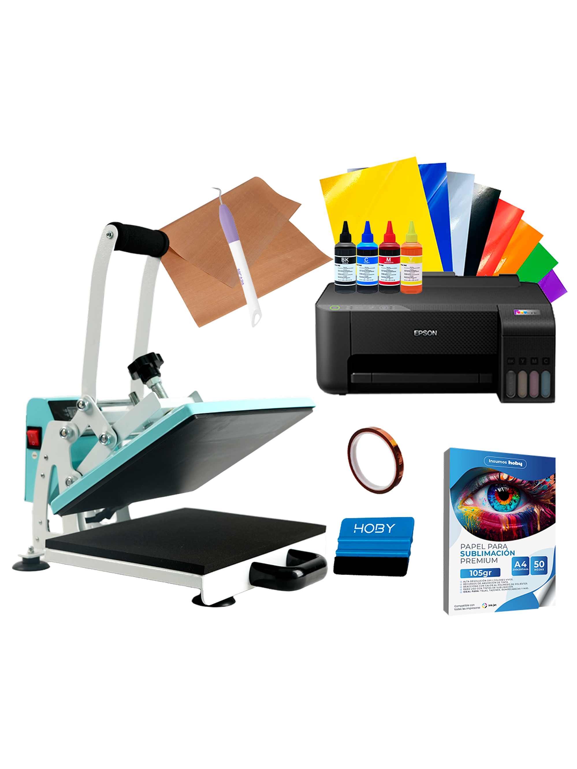 Kit Plancha Estampadora Sublimadora Sublipress 23 x 30 cm + Impresora Epson L1250 1