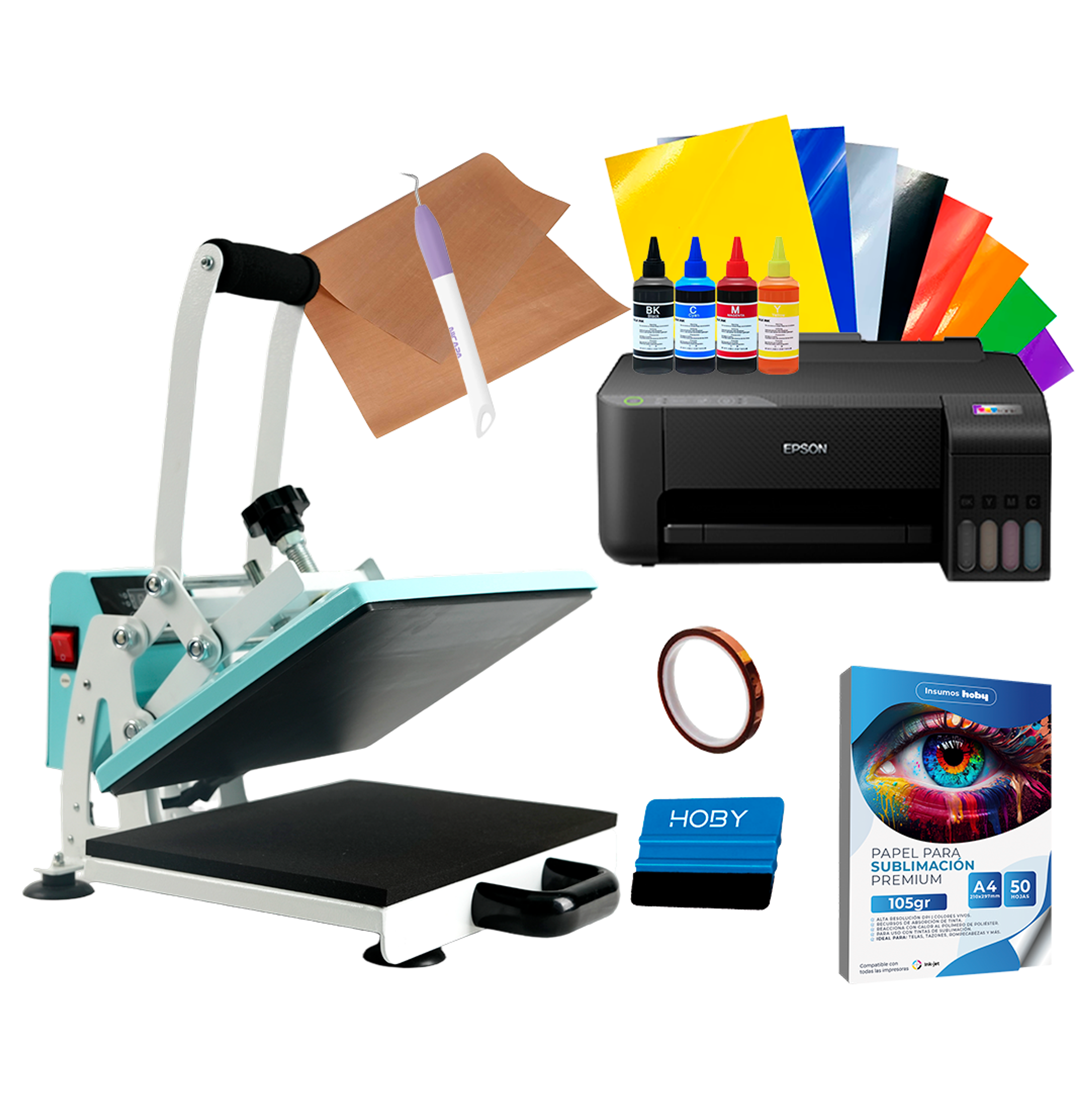 Kit Plancha Estampadora Sublimadora Sublipress 23 x 30 cm + Impresora Epson L1250 1