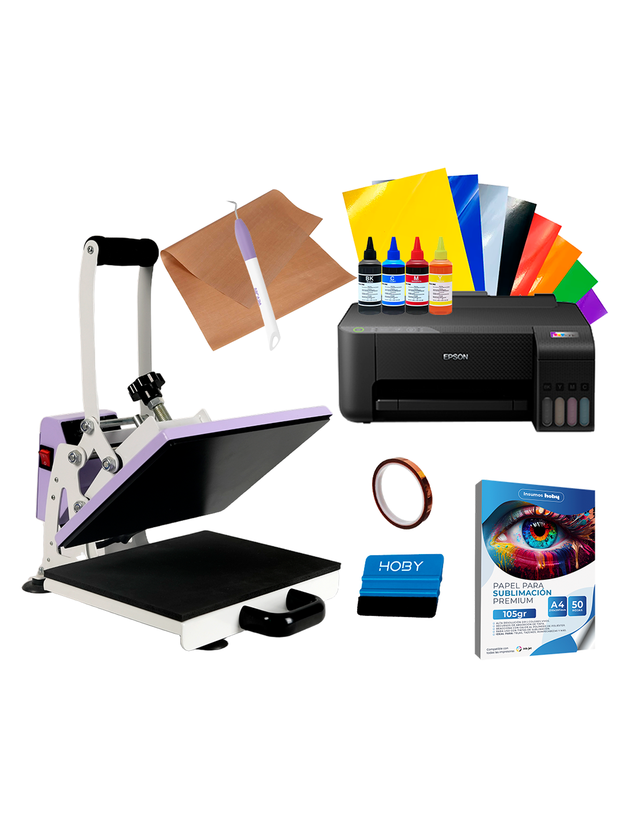 Kit Plancha Estampadora Sublimadora Sublipress 23 x 30 cm + Impresora Epson L1250 1