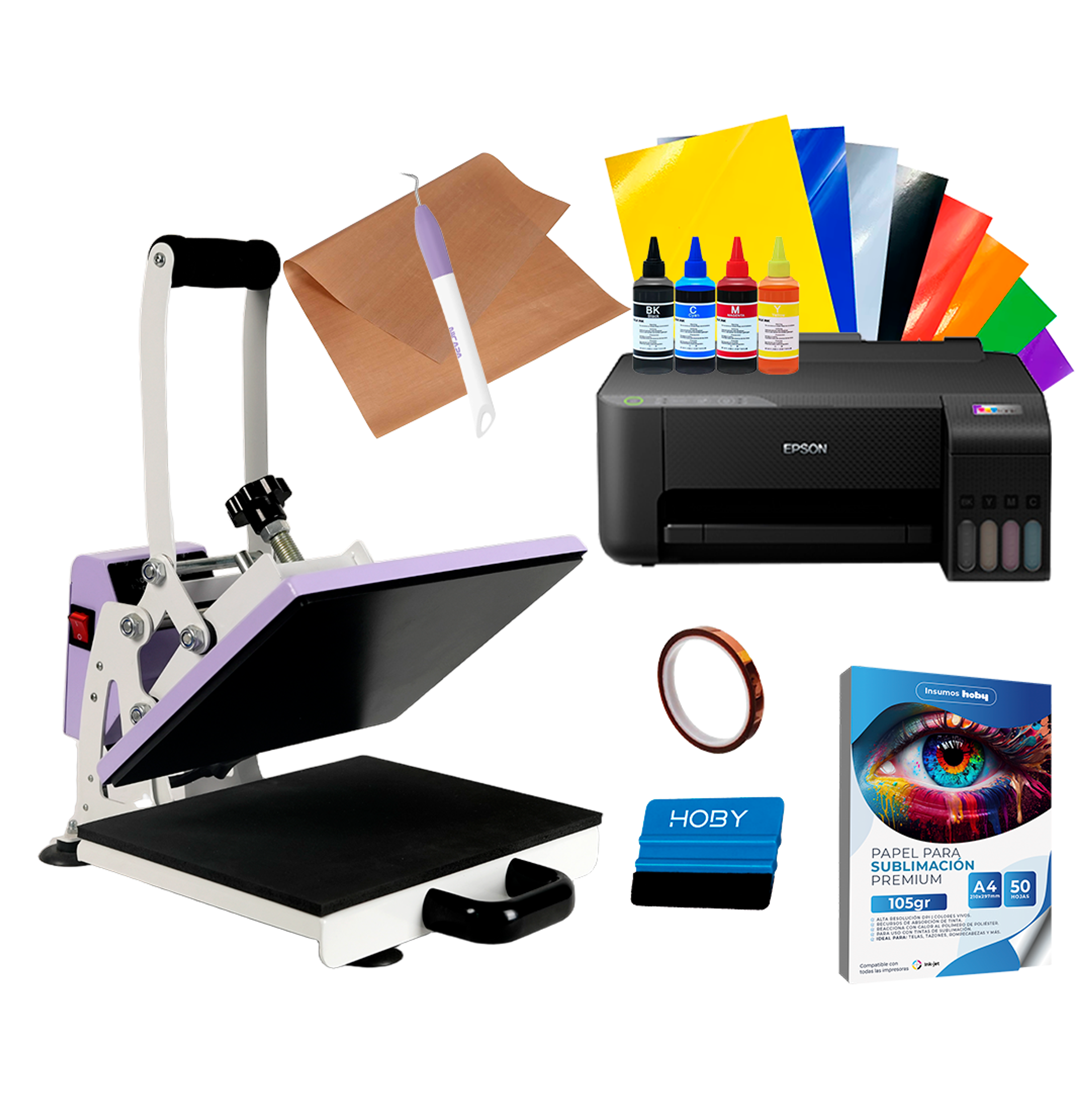 Kit Plancha Estampadora Sublimadora Sublipress 23 x 30 cm + Impresora Epson L1250 1
