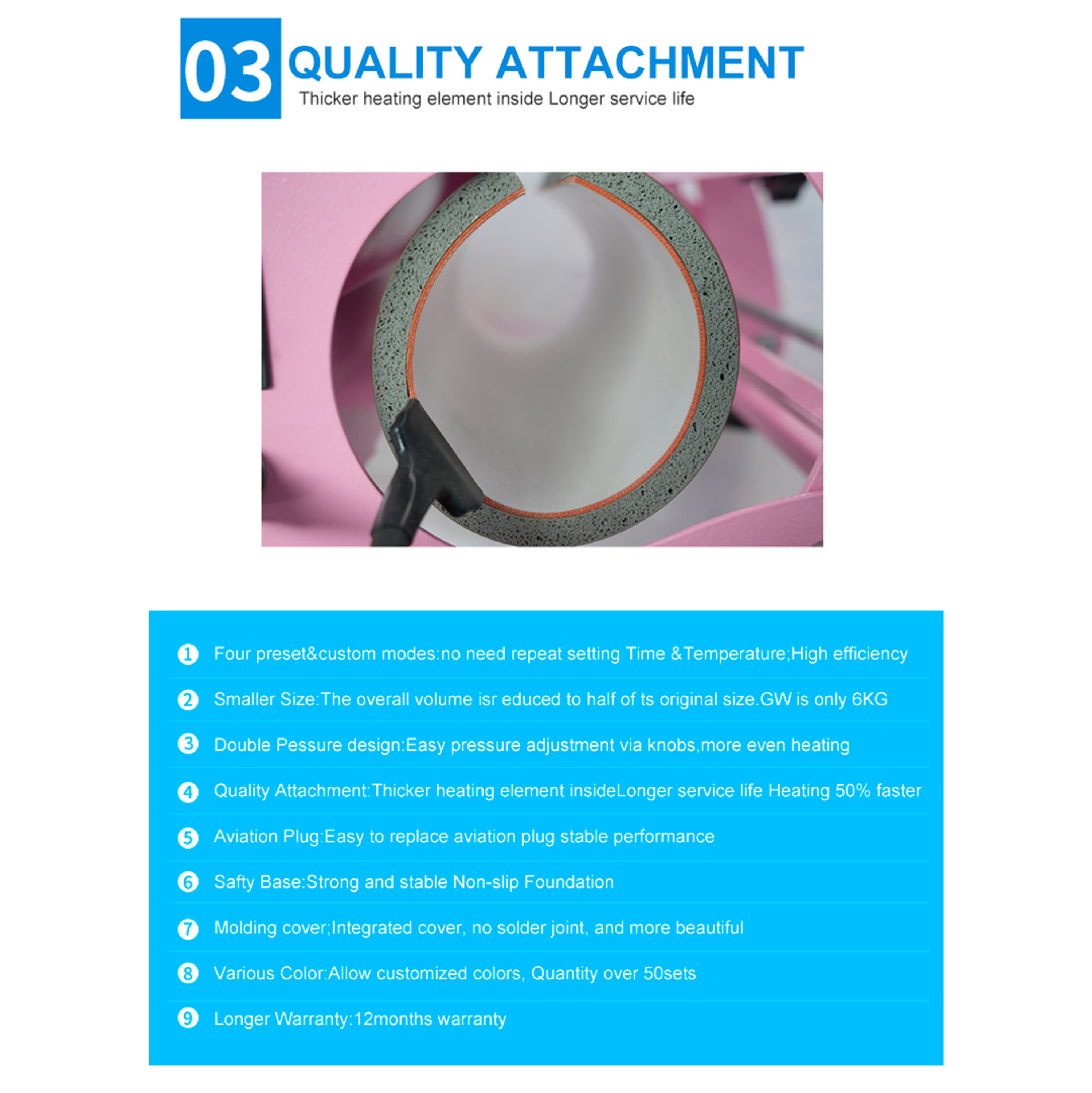 Kit Estampadora de tazones Doble Sublipress rosada + Caja de 36 tazones 6