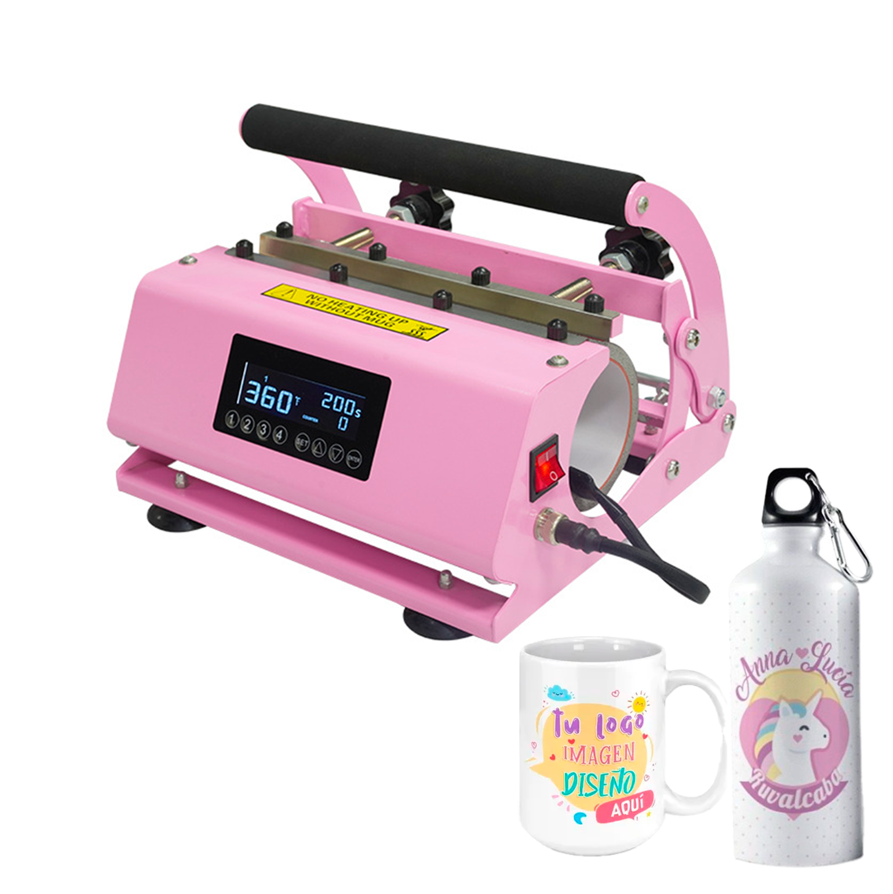 Kit Estampadora de tazones Doble Sublipress rosada + Impresora Epson L1250 2