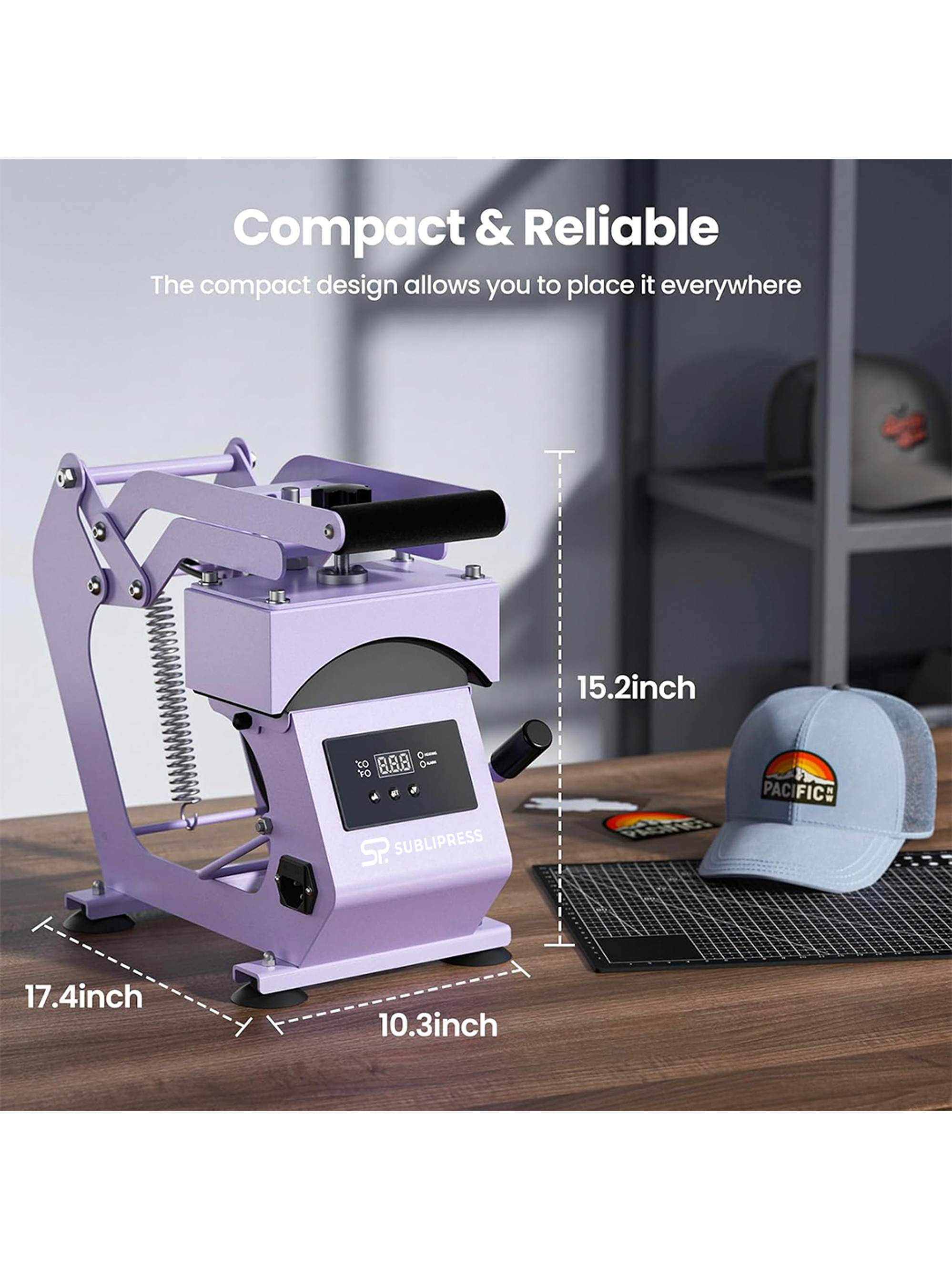 Máquina Estampadora De Jockeys Gorros Prensa De Calor Rosada 9