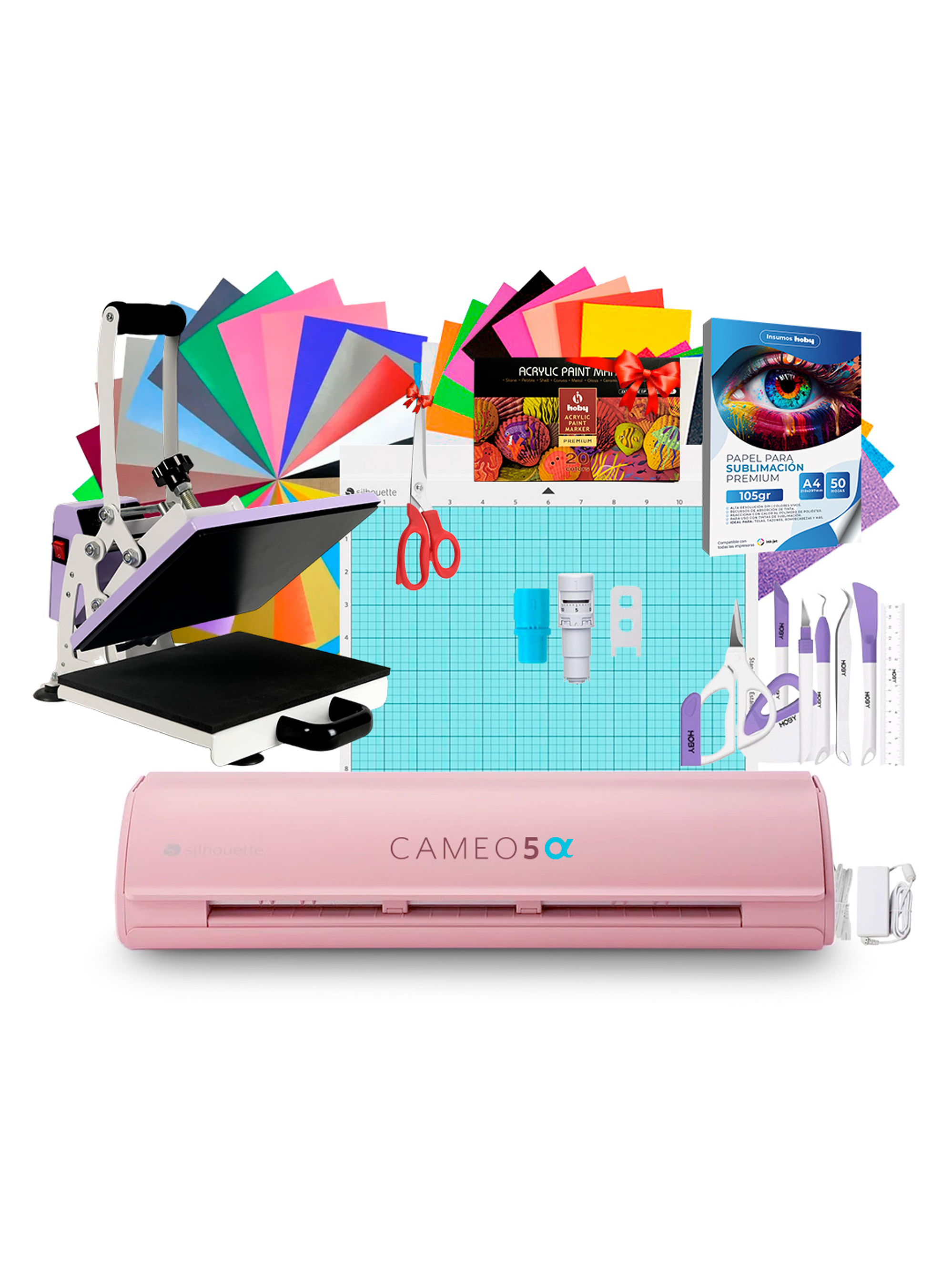 Kit Silhouette Cameo 5 alpha + Estampadora plana 23x30cm Sublipress 1