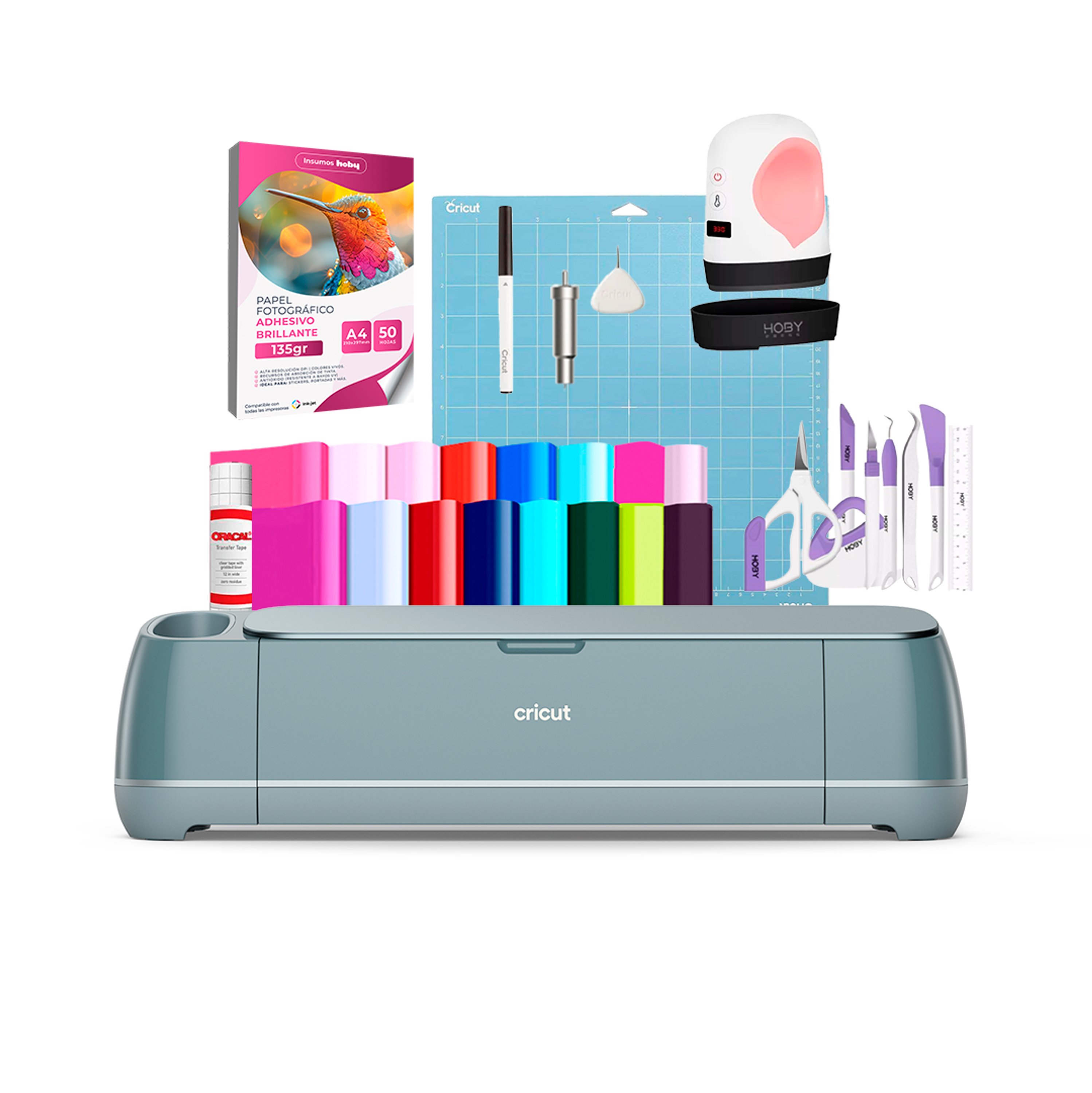 Kit Cricut Maker 4 + Estampadora Mini Hoby + Insumos Cr36 1