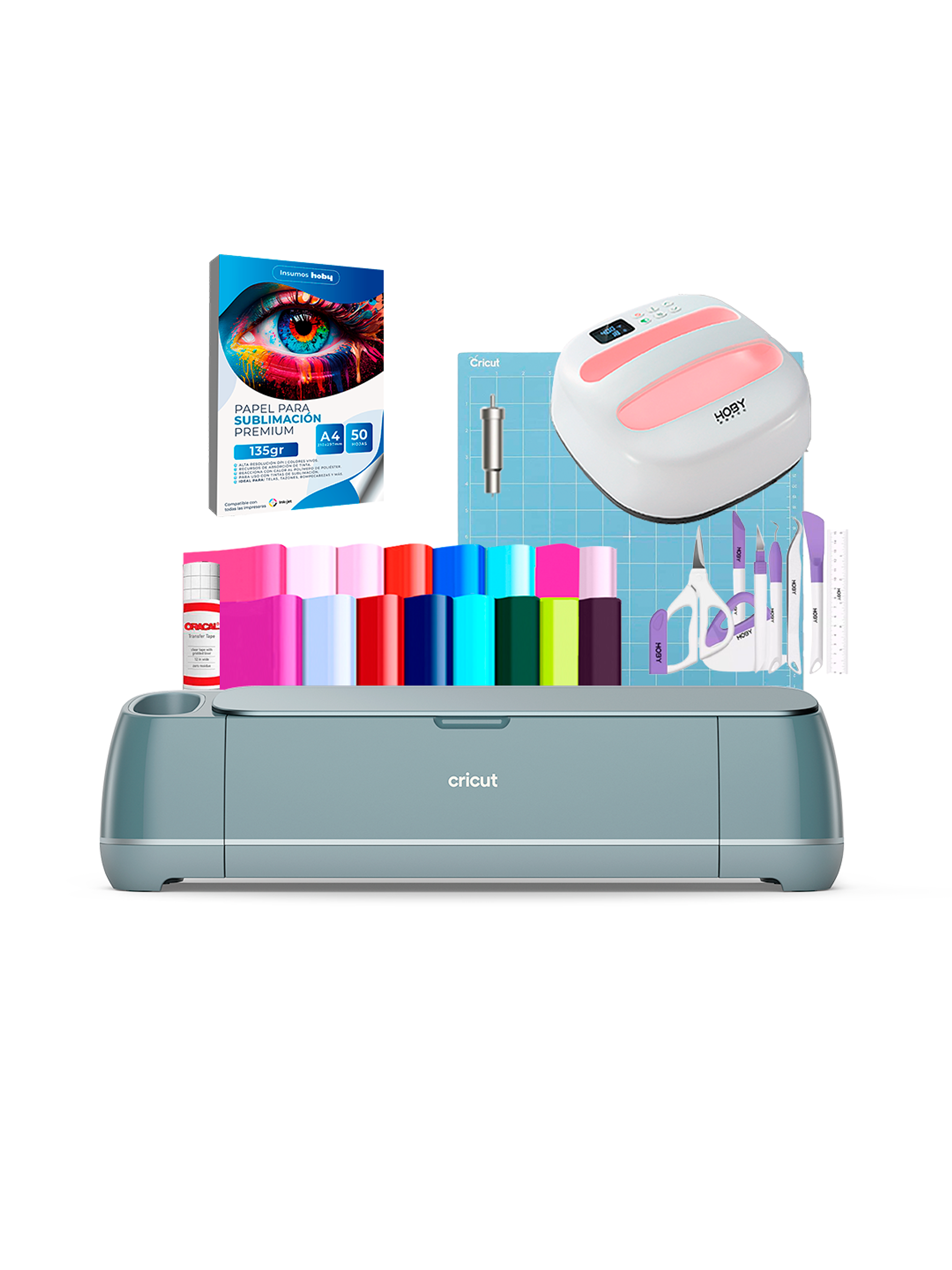 Kit Plotter Cricut Maker 4 + Estampadora 24x24cm HobyPress Cr37 1