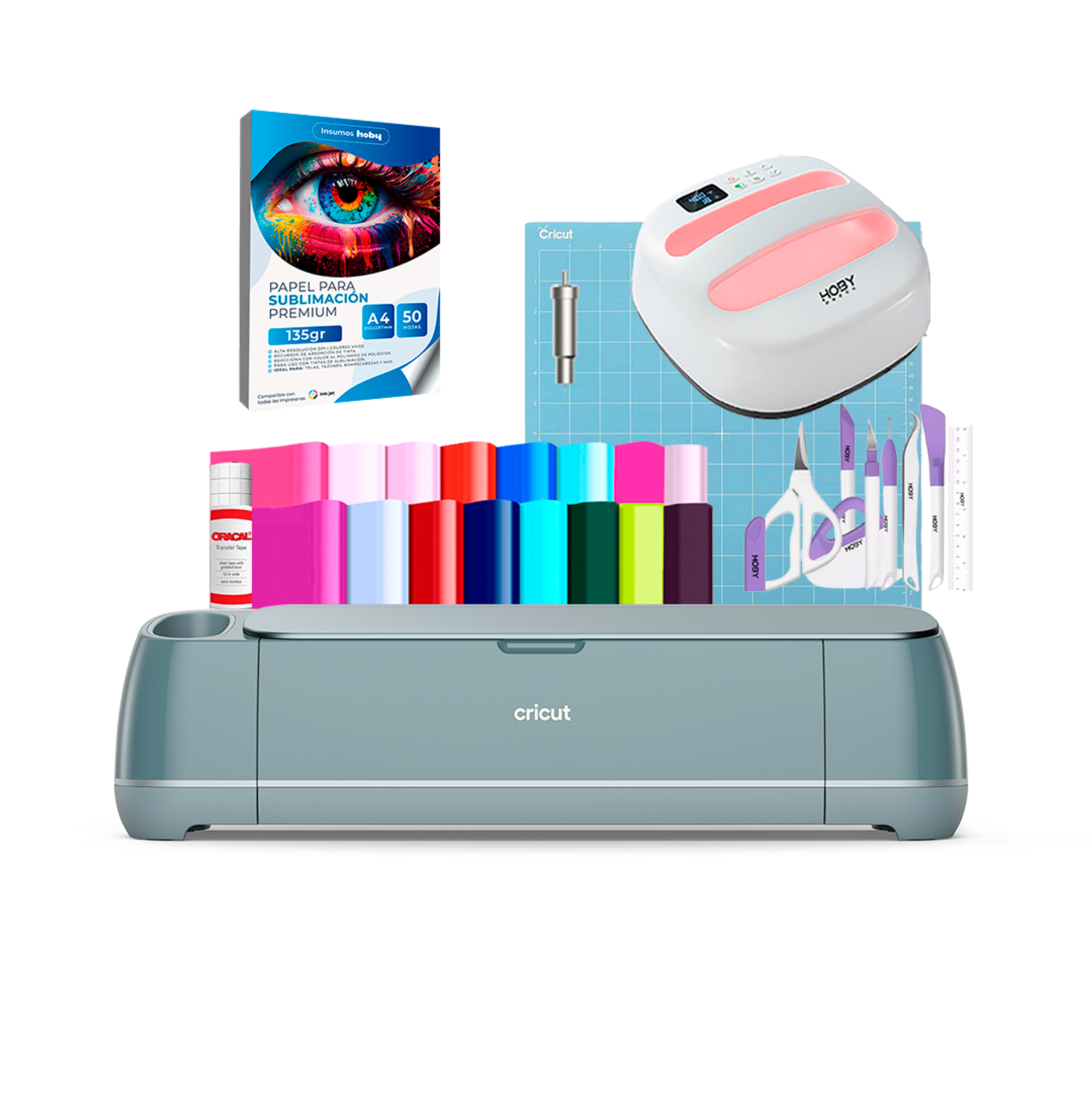 Kit Plotter Cricut Maker 4 + Estampadora 24x24cm HobyPress Cr37 1
