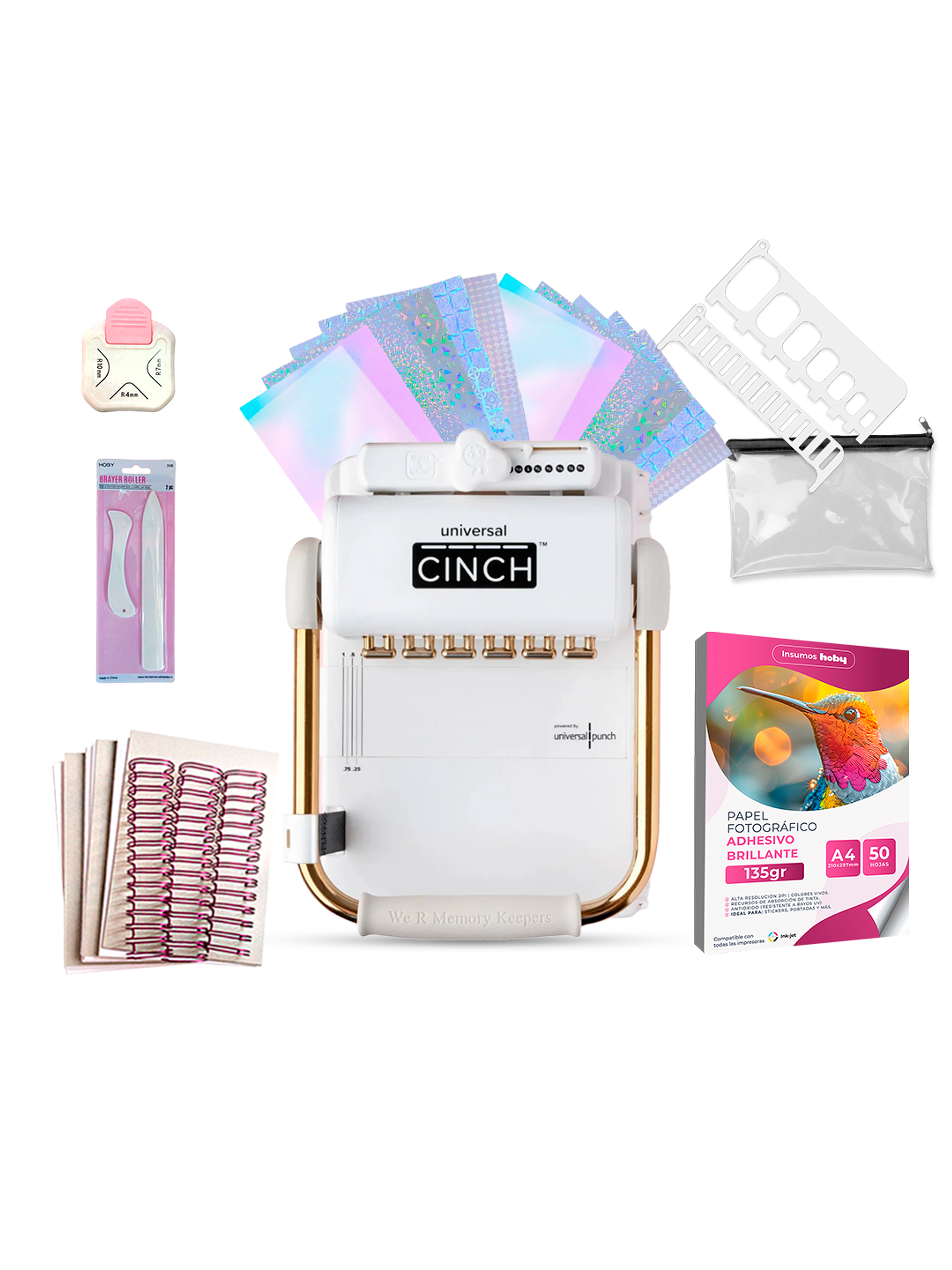 Kit Encuadernadora Universal Cinch + Insumos 1