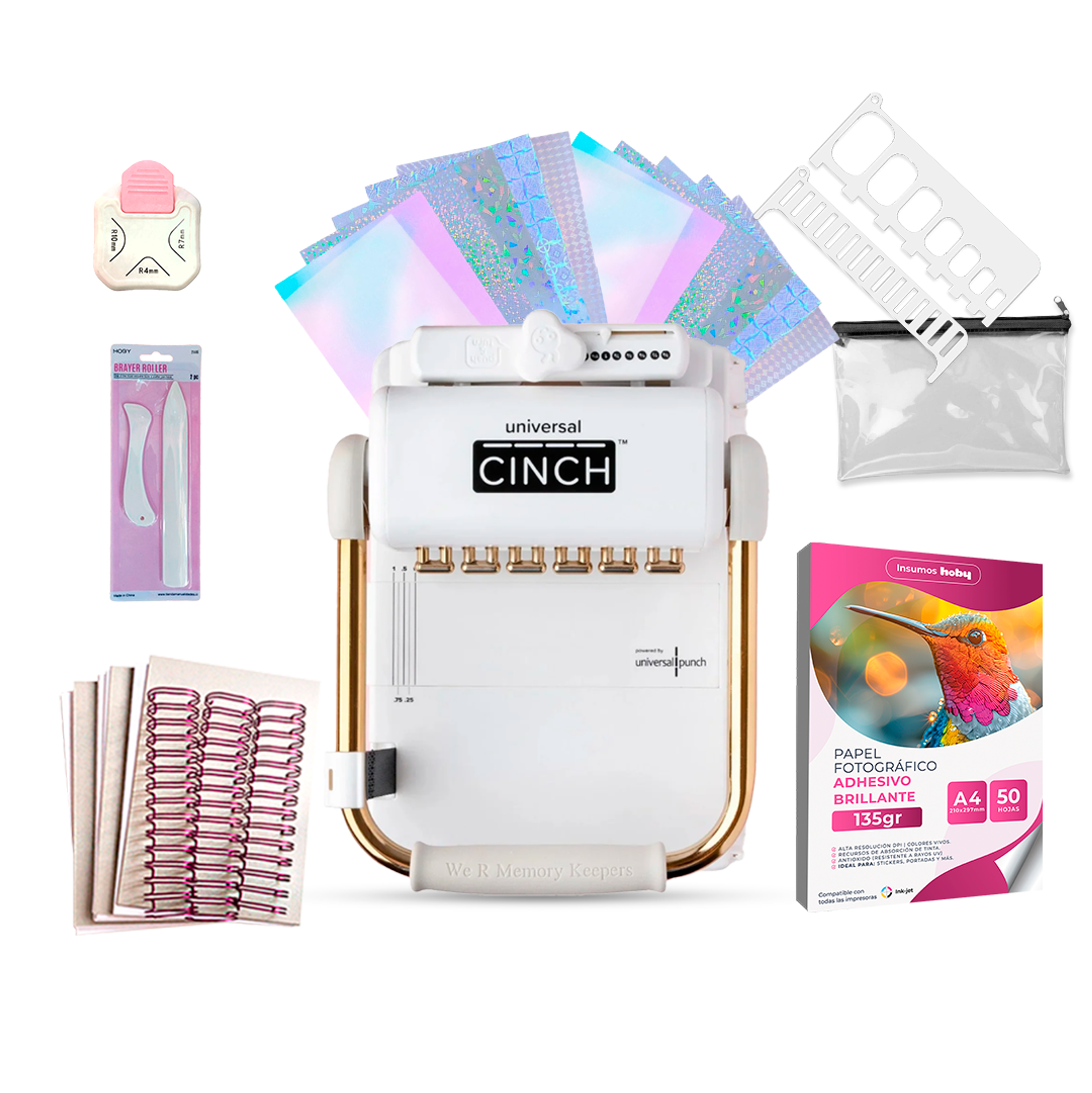 Kit Encuadernadora Universal Cinch + Insumos 1