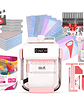 Kit Encuadernadora Cinch rosa + insumos y regalos - Miniatura 1