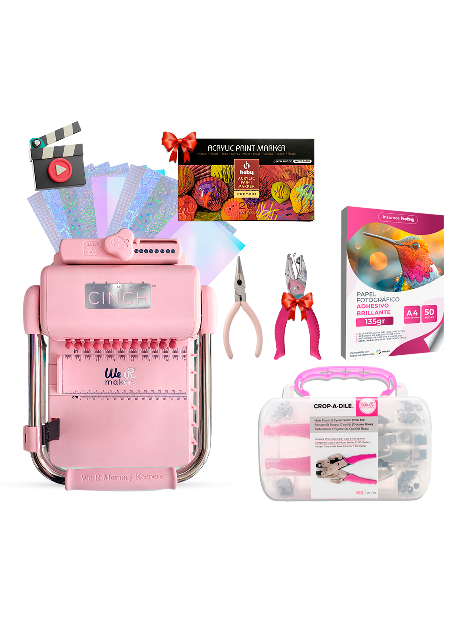 Encuadernadora Cinch + Ojetilladora Crop A Dile Regalos Cp45 1