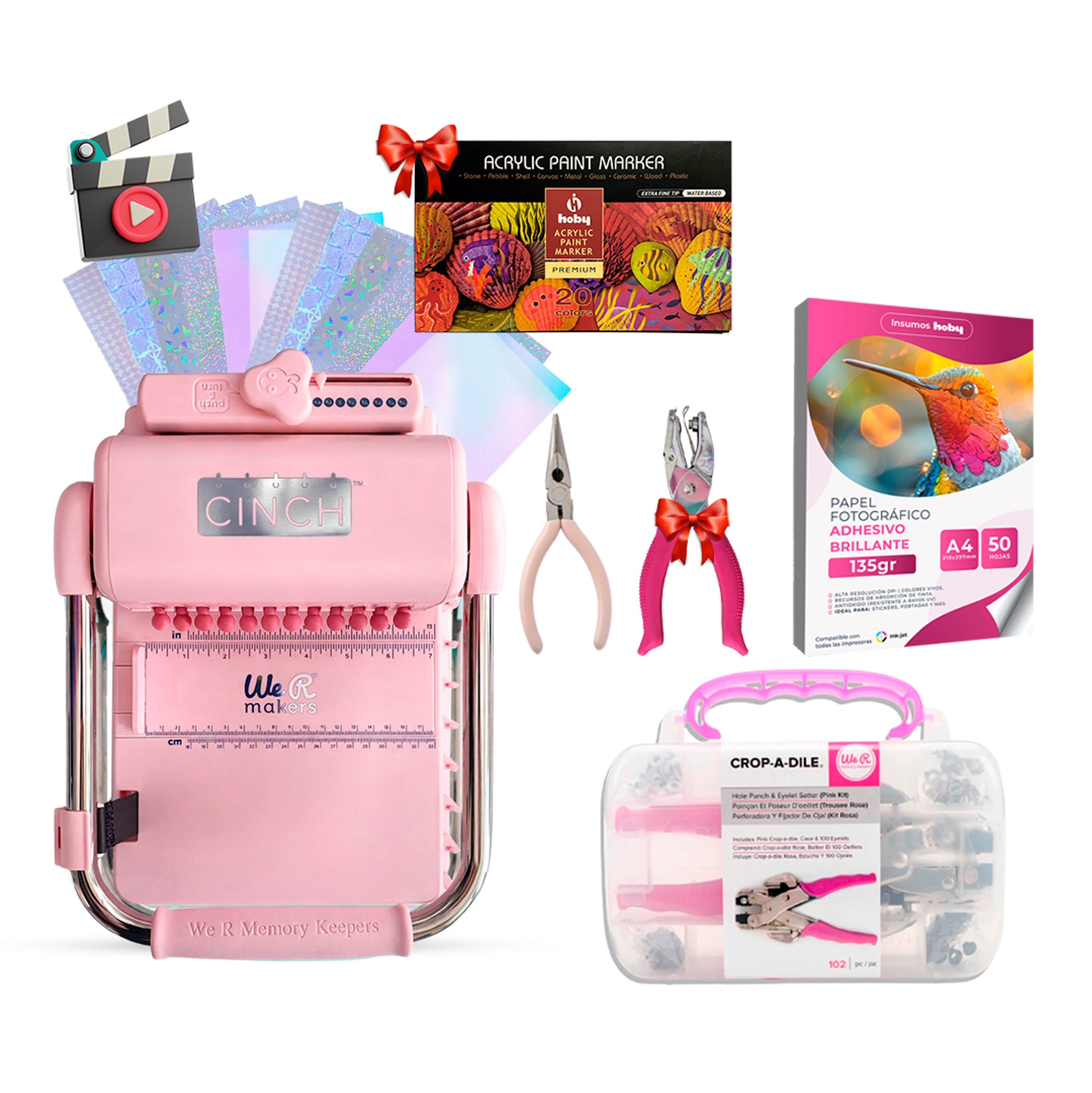 Encuadernadora Cinch + Ojetilladora Crop A Dile Regalos Cp45 1