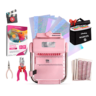 Kit De Encuadernadora Cinch Pink Rosa Inicial Redonda Cp67