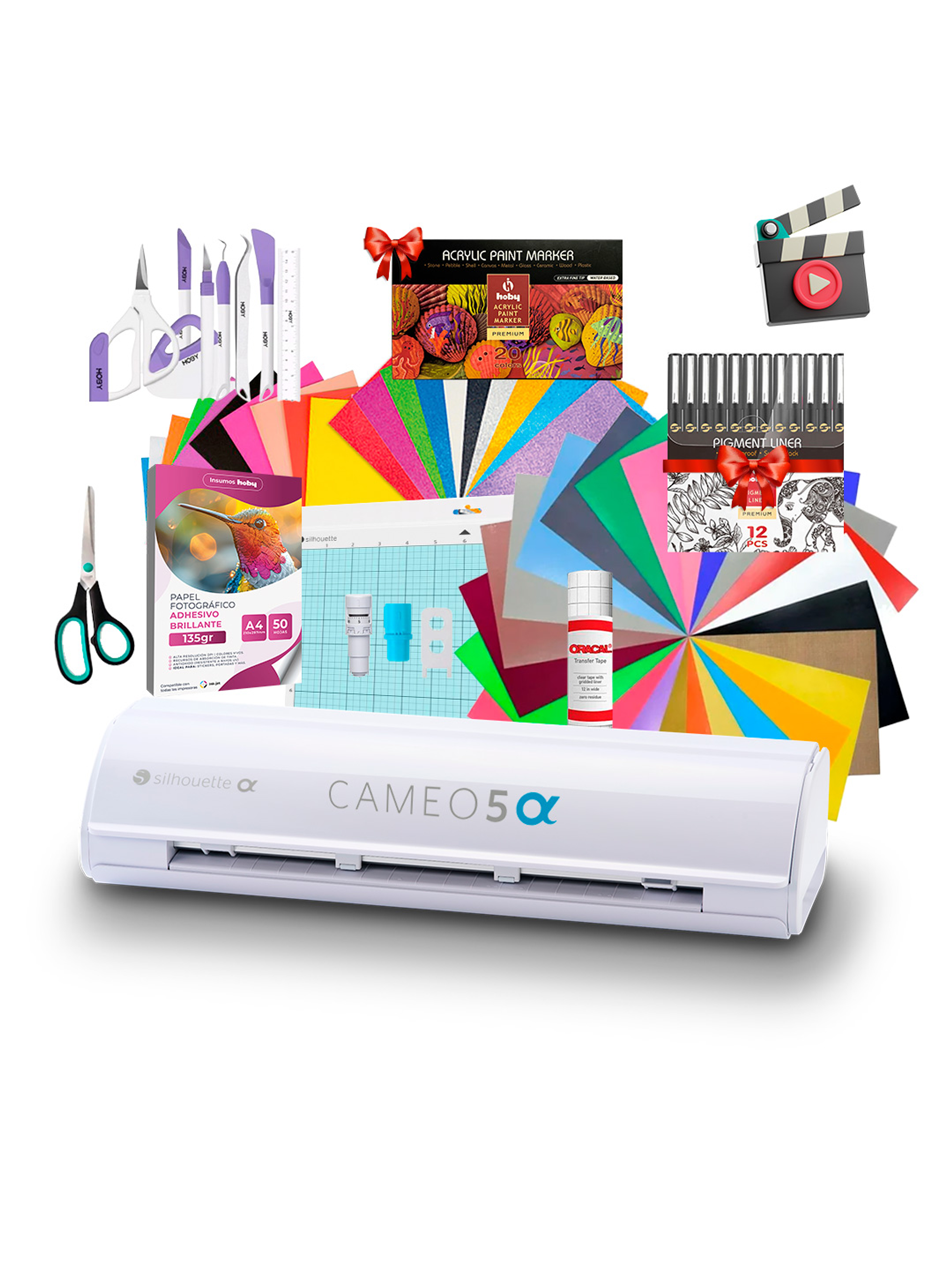Kit Silhouette Cameo 5 Alfa + Full Insumos Y Regalos Ag14 1