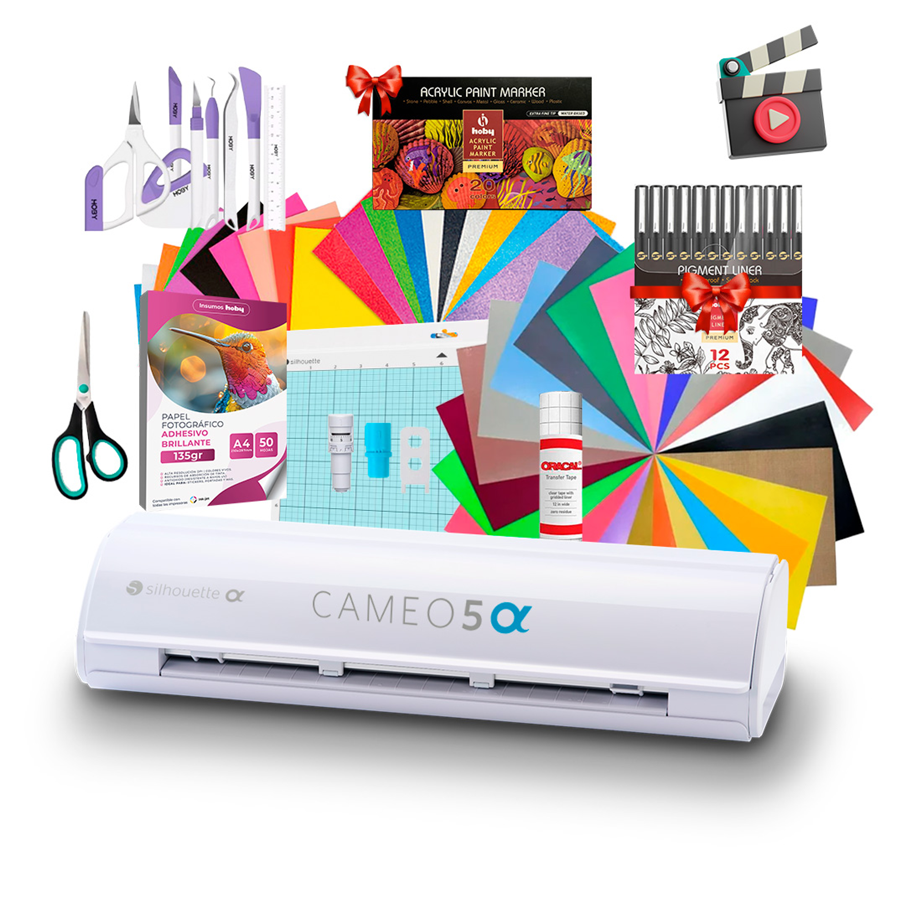 Kit Silhouette Cameo 5 Alfa + Full Insumos Y Regalos Ag14 1