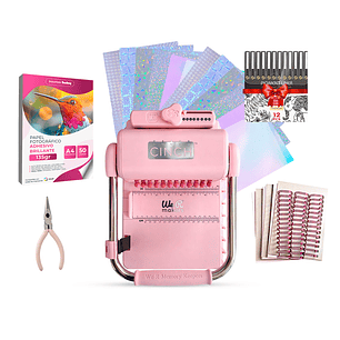 Kit De Encuadernadora Cinch Pink Rosa Inicial Redonda Cp12