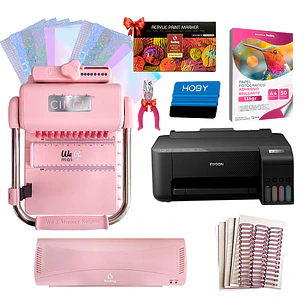 Kit De Encuadernadora Cinch Pink Rosa + Epson L1250 + Laminadora A4 + Regalos Cp17