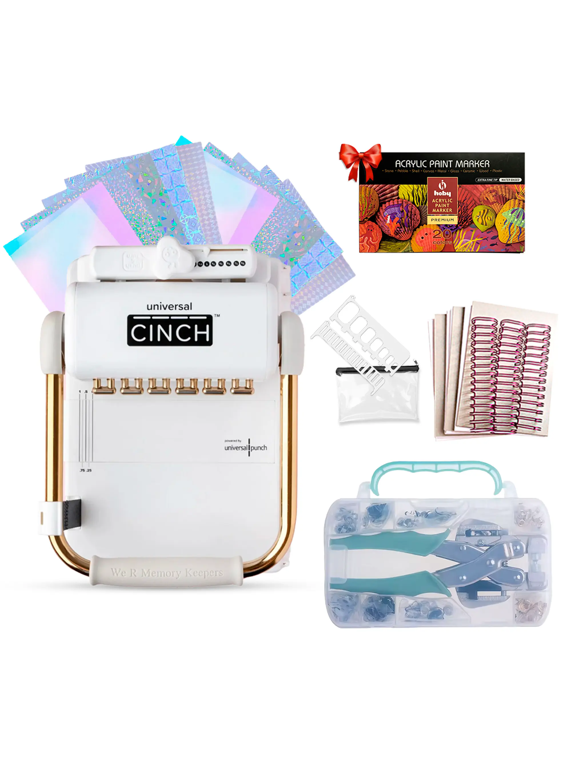 Kit Encuadernadora Universal Cinch + Ojetilladora Uc02 1