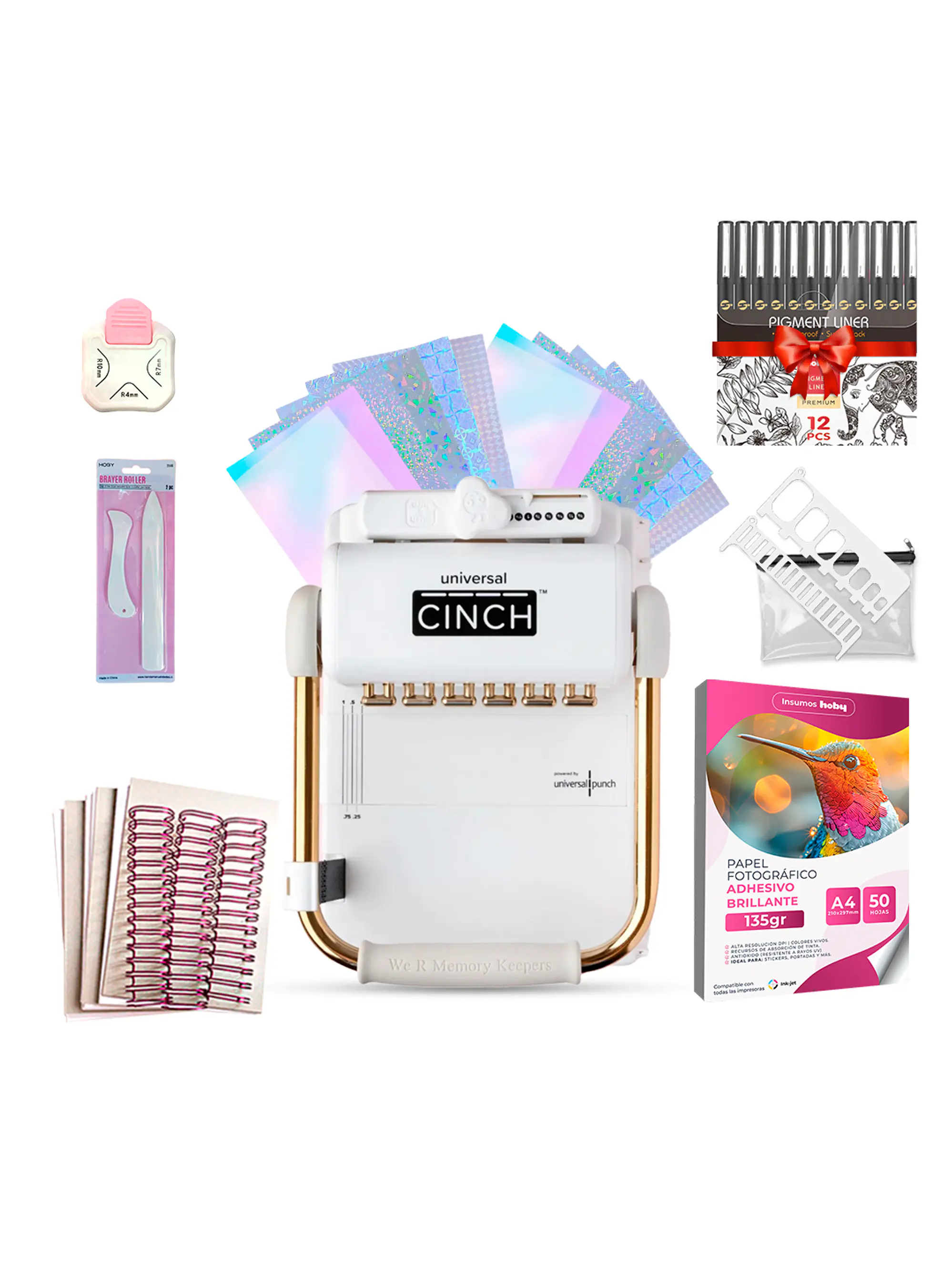  Encuadernadora Universal Cinch We R Uc03  + Insumos creativos 1